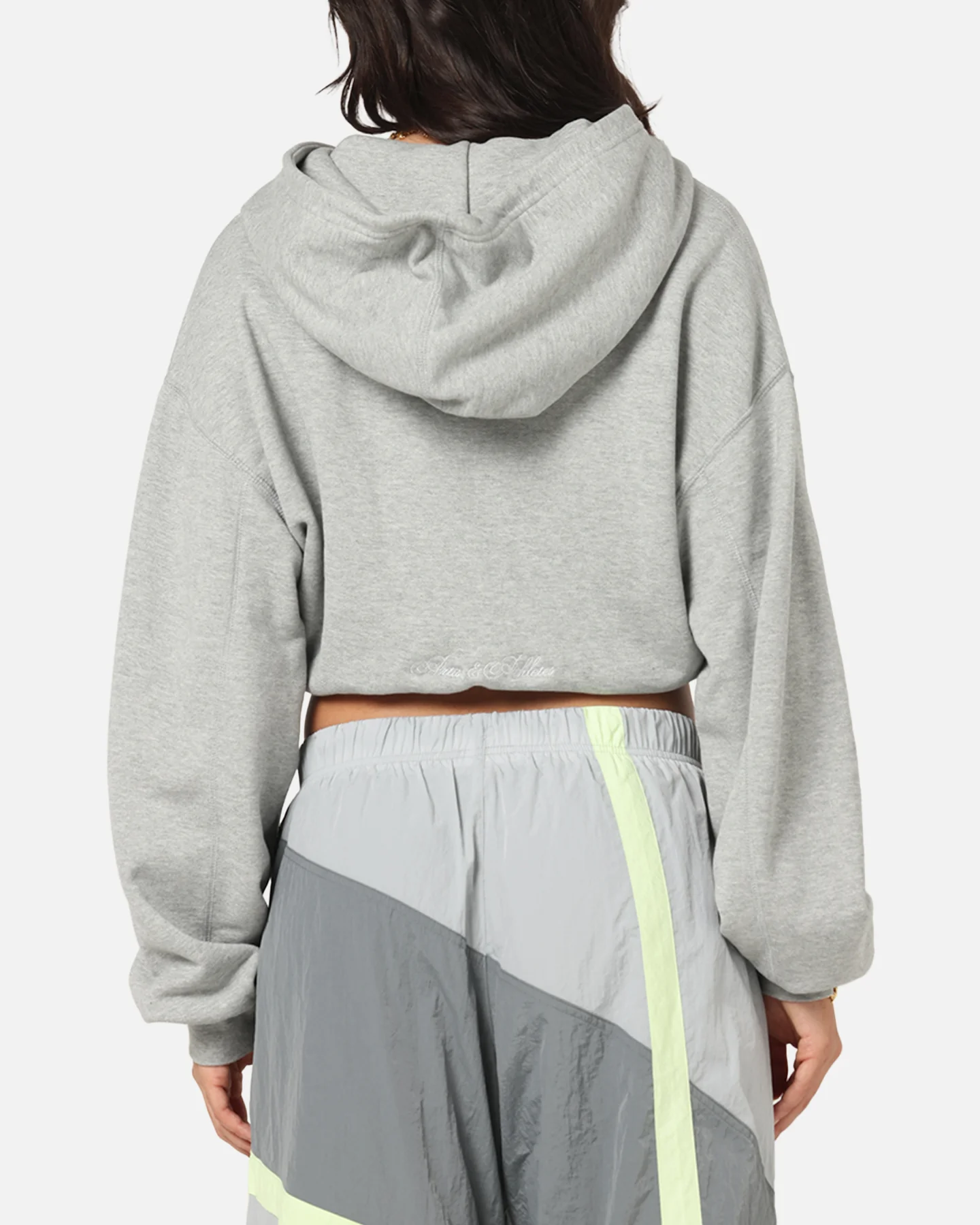 Nike Women's Sportswear Full-Zip Cropped French Terry Hoodie Grey - Image 3