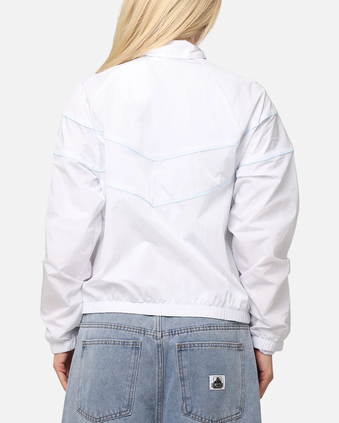 Nike Women's Sportswear Loose UV Woven Full-Zip Jacket White/Black - Image 3