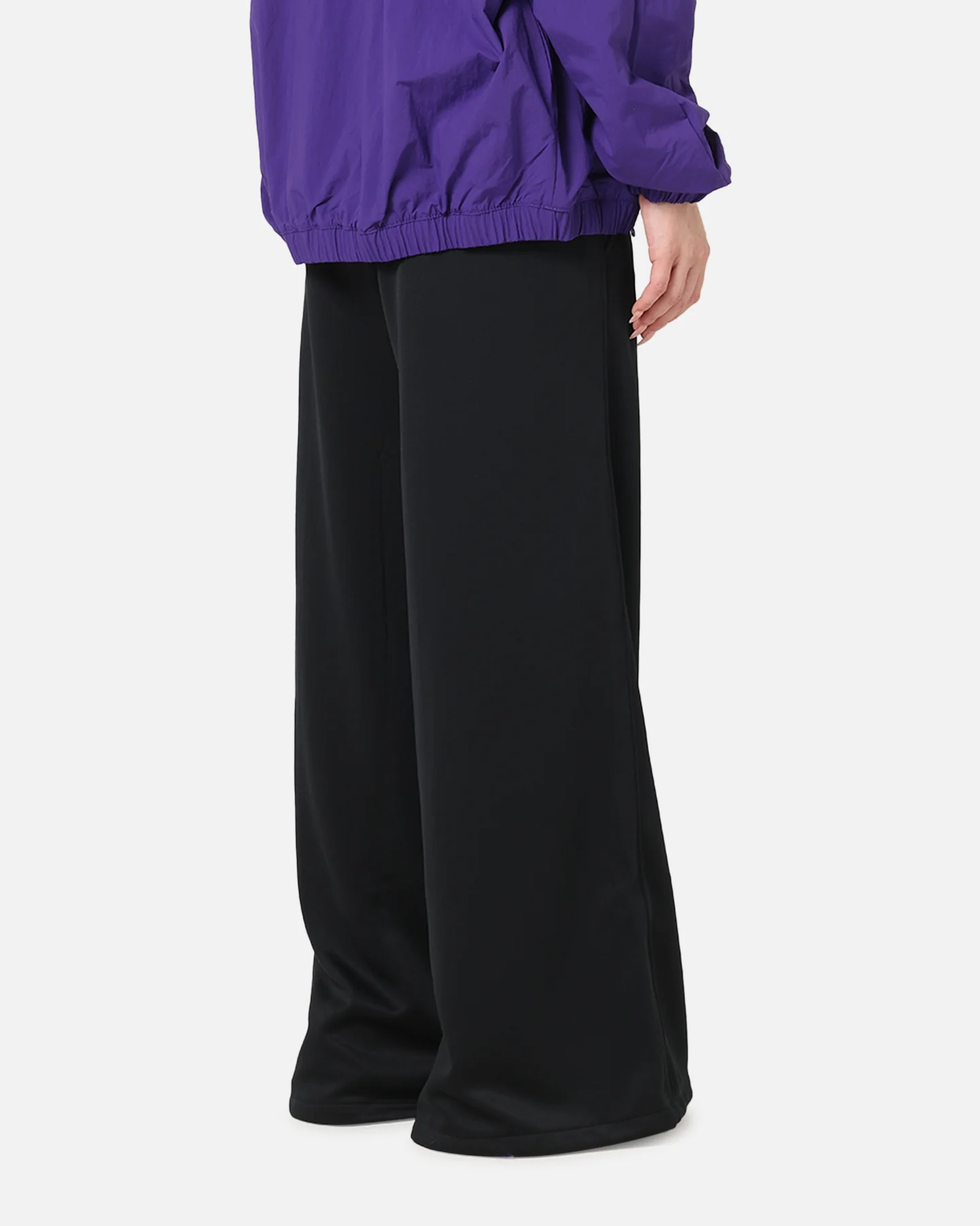 Nike Women's Sportswear Mid-Rise Wide-Leg Track Pants Black/Black/Sail - Image 6