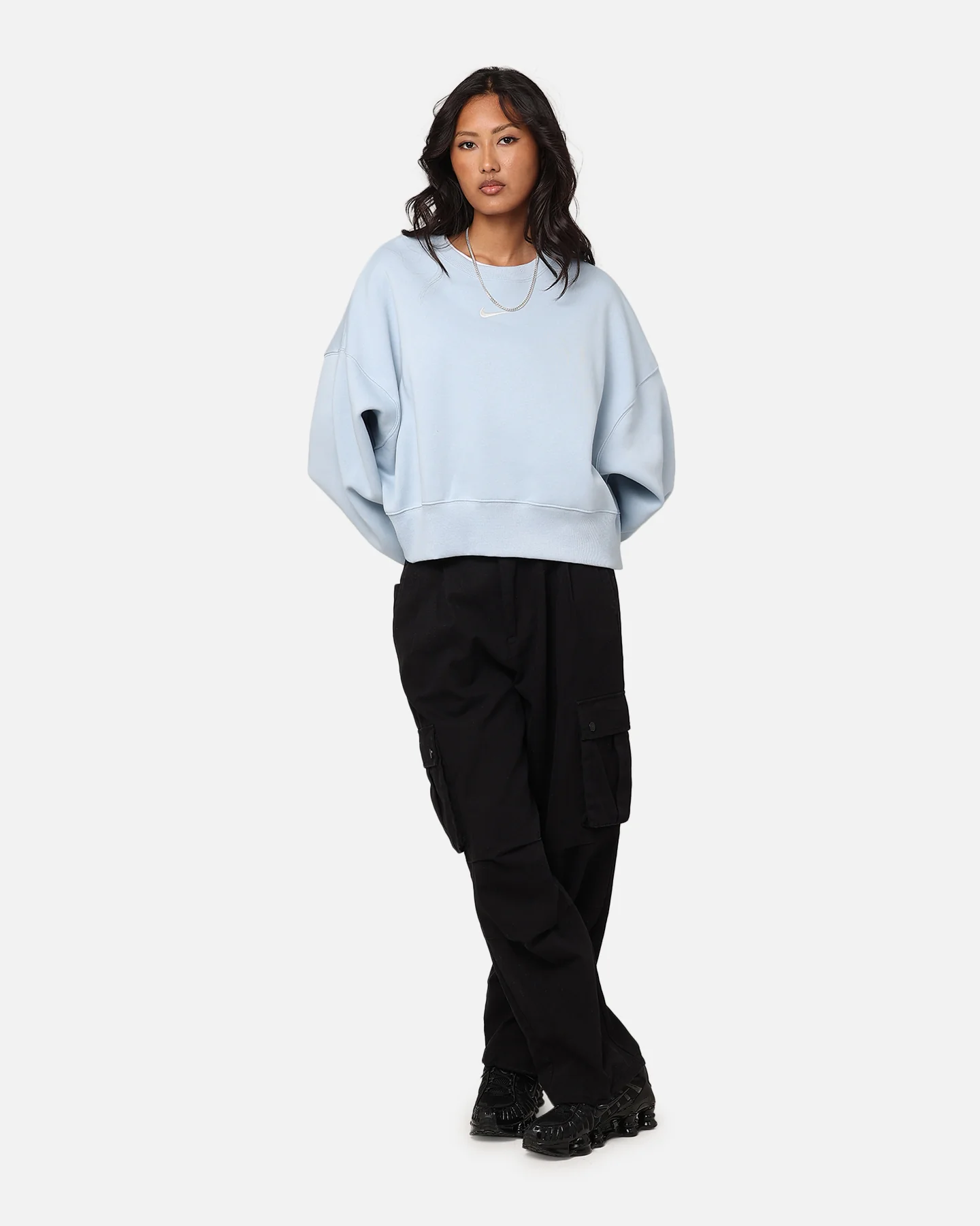 Nike Women's Sportswear Pheonix Fleece Oversized Crewneck Armory Blue/Sail - Image 2