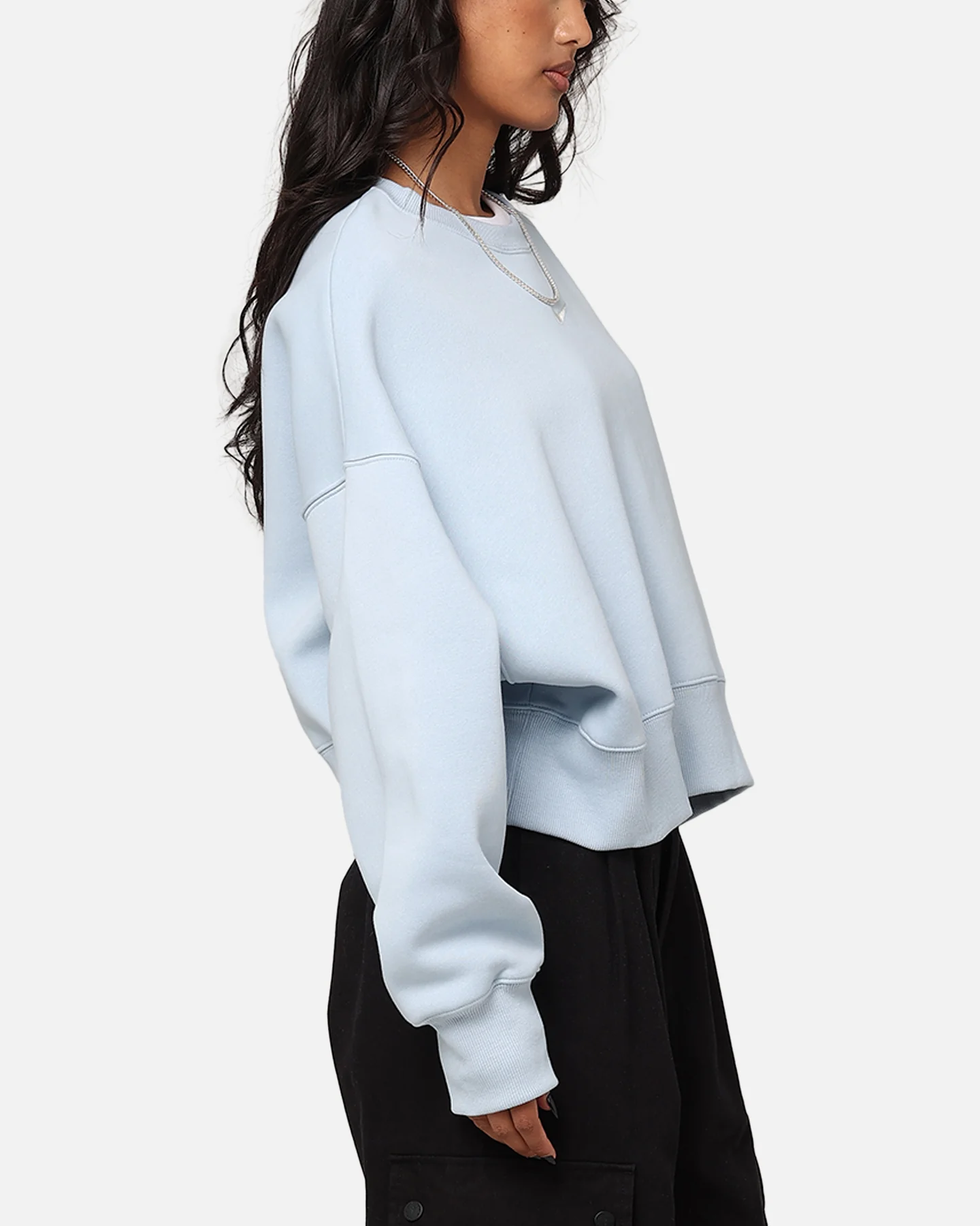 Nike Women's Sportswear Pheonix Fleece Oversized Crewneck Armory Blue/Sail - Image 4