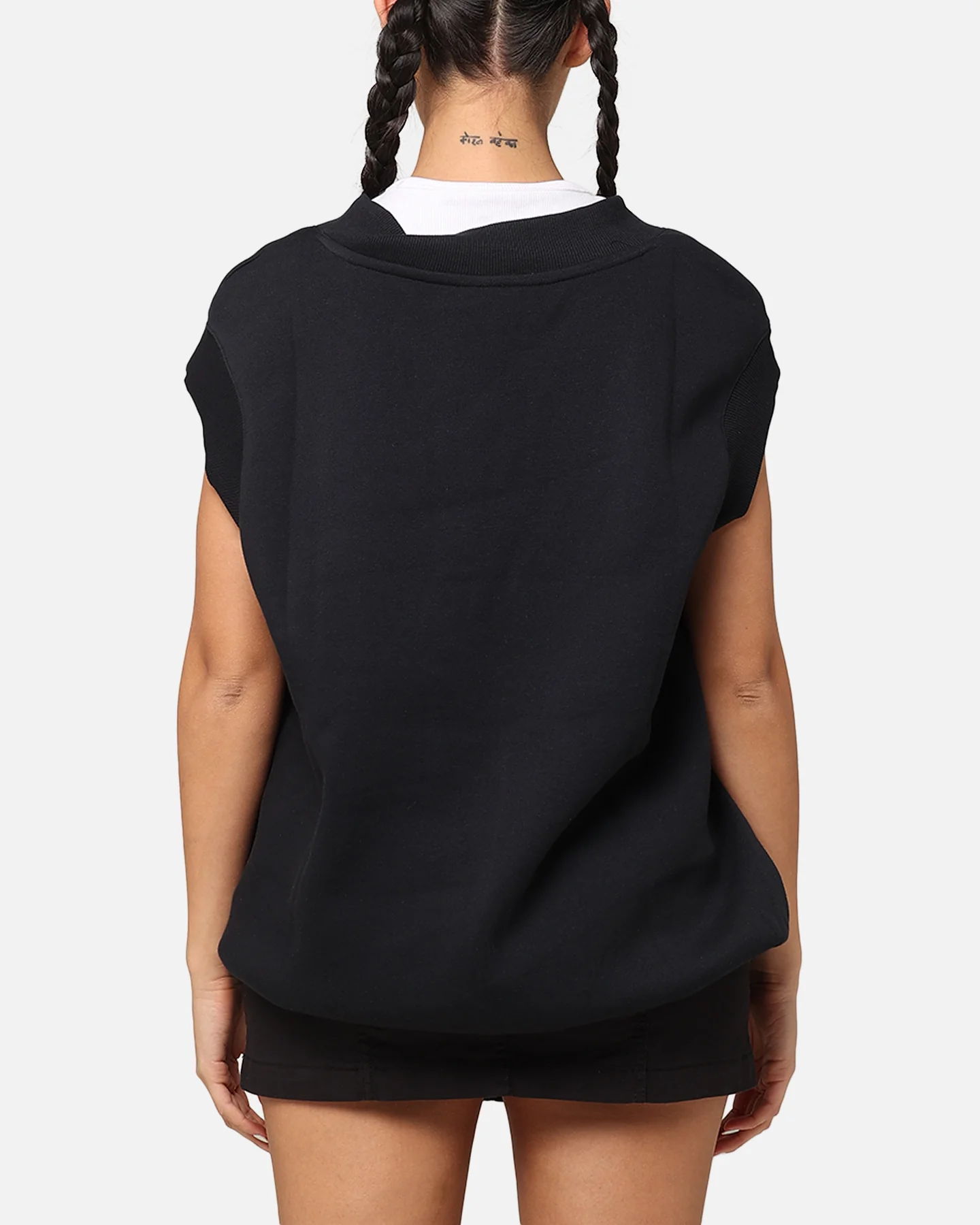 Nike Women's Sportswear Pheonix Fleece V-Neck Vest Black/Sail - Image 3