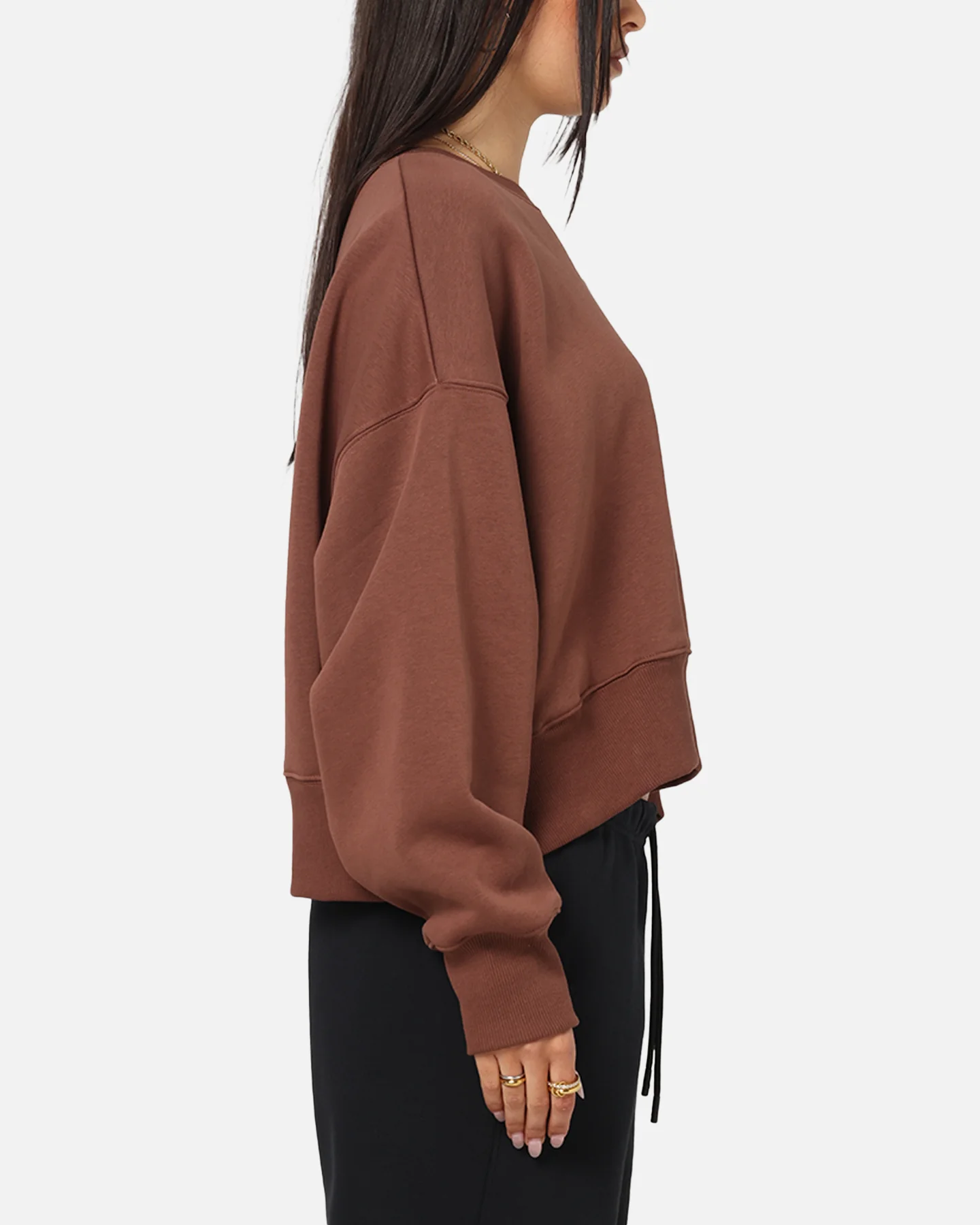 Nike Women's Sportswear Phoenix Fleece Crewneck Archaeo Brown/Sail - Image 4