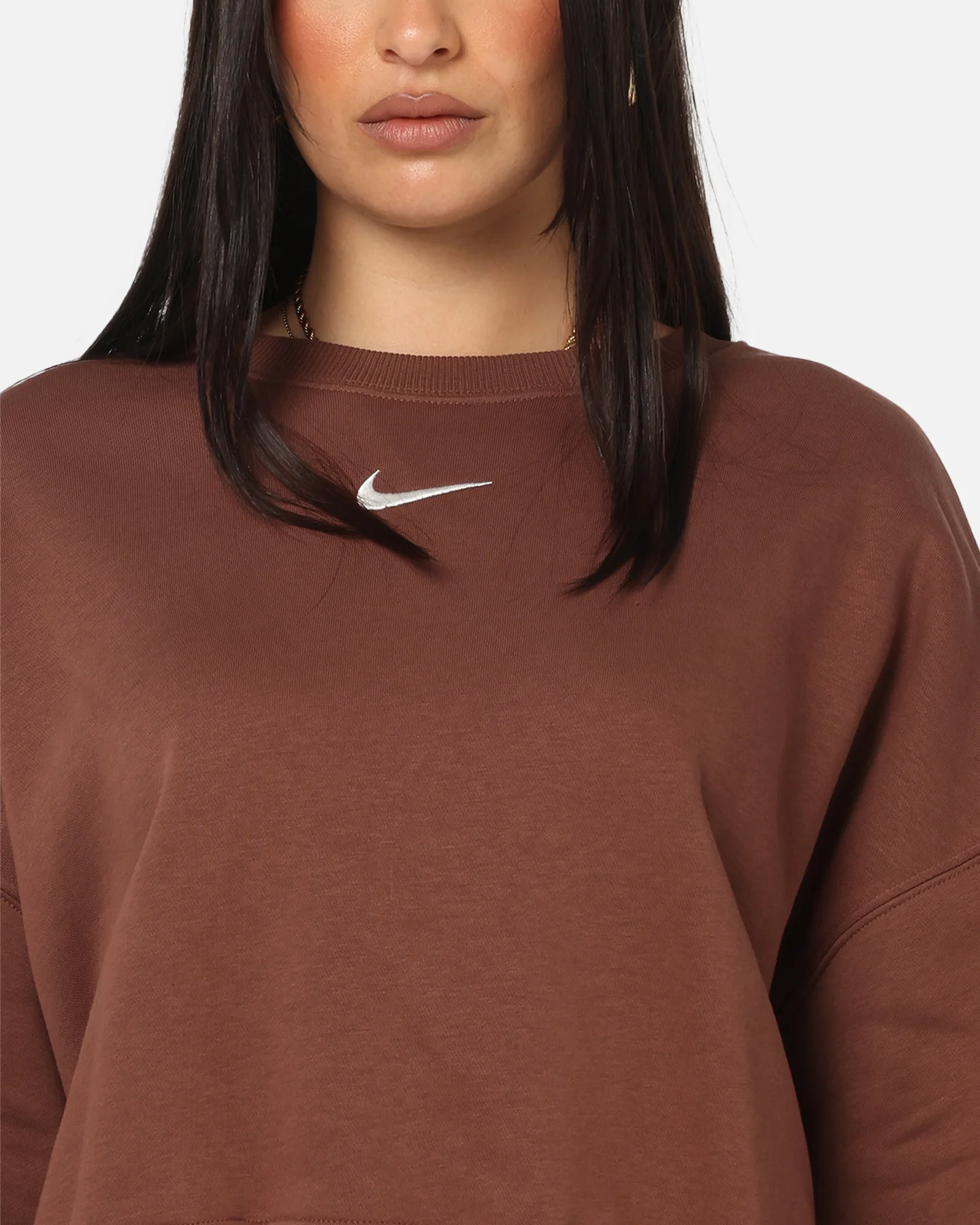 Nike Women's Sportswear Phoenix Fleece Crewneck Archaeo Brown/Sail - Image 6