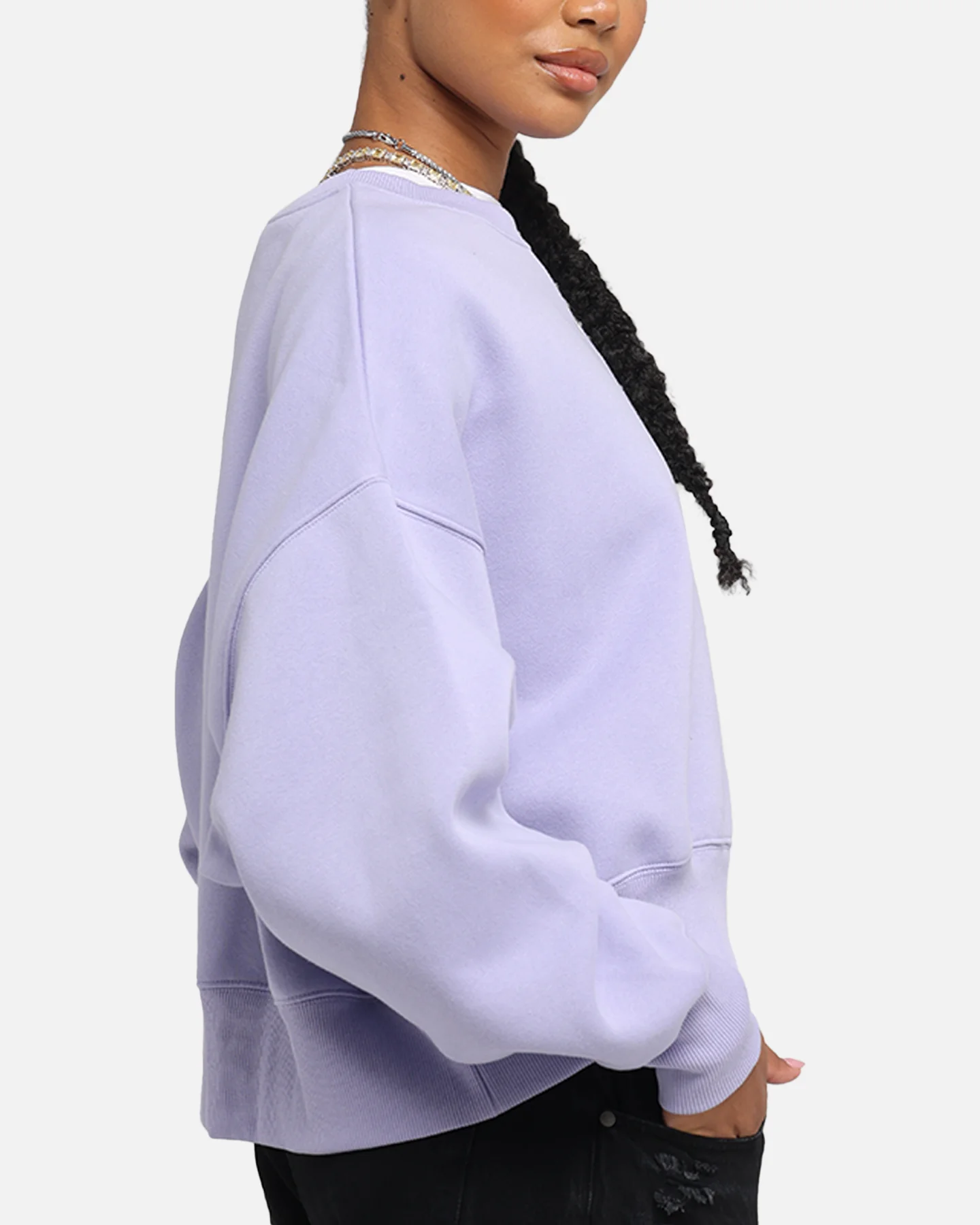 Nike Women's Sportswear Phoenix Fleece Crewneck Lilac Ice - Image 3