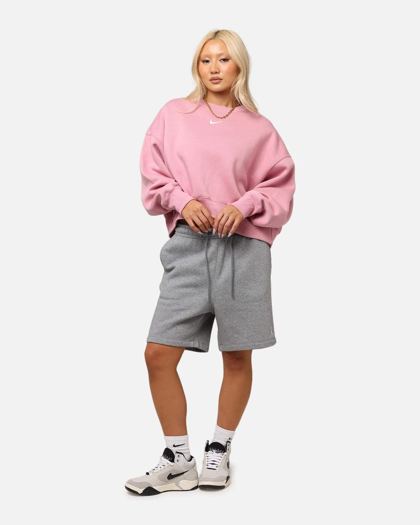 Nike Women's Sportswear Phoenix Fleece Crewneck Pink - Image 2