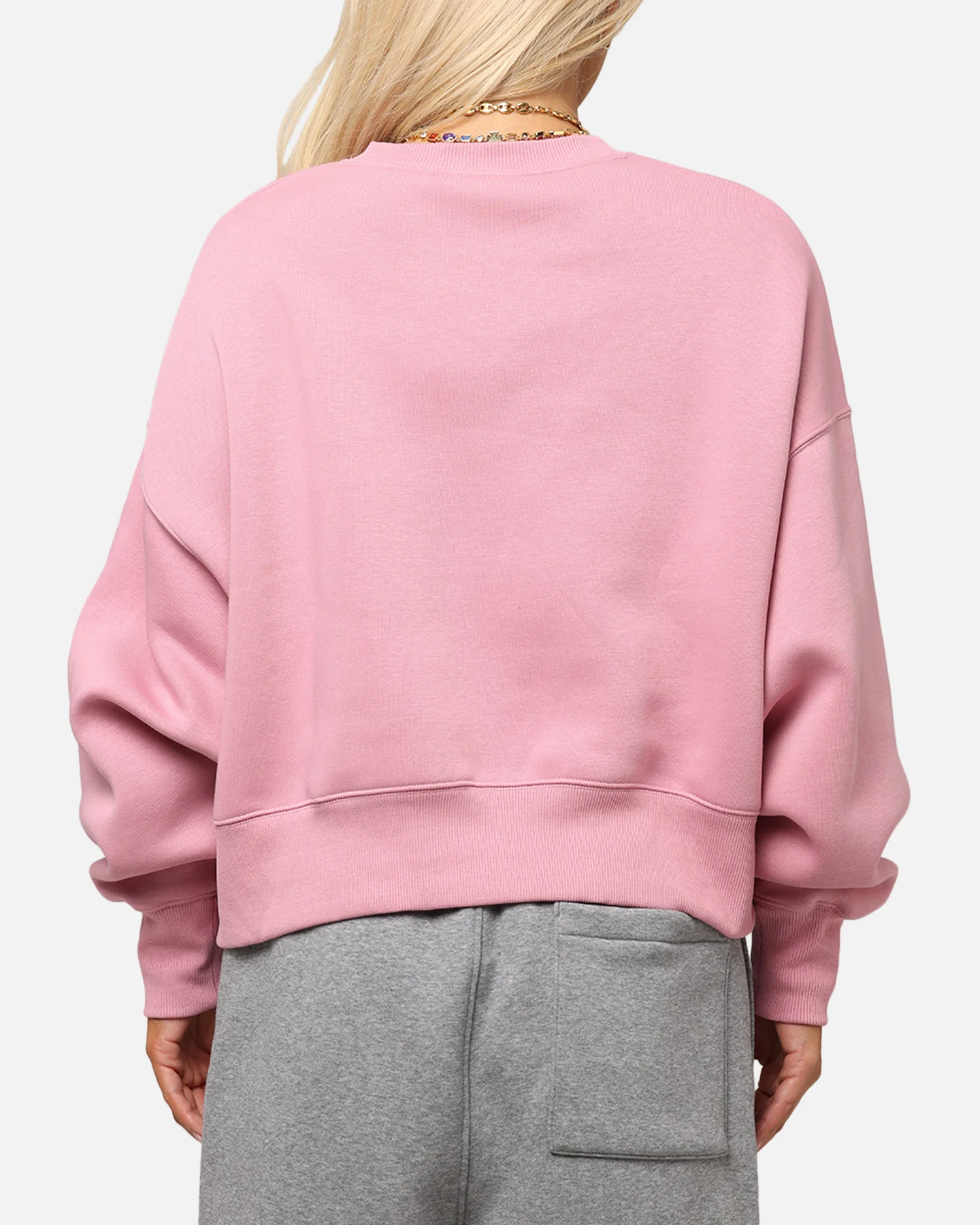 Nike Women's Sportswear Phoenix Fleece Crewneck Pink - Image 3