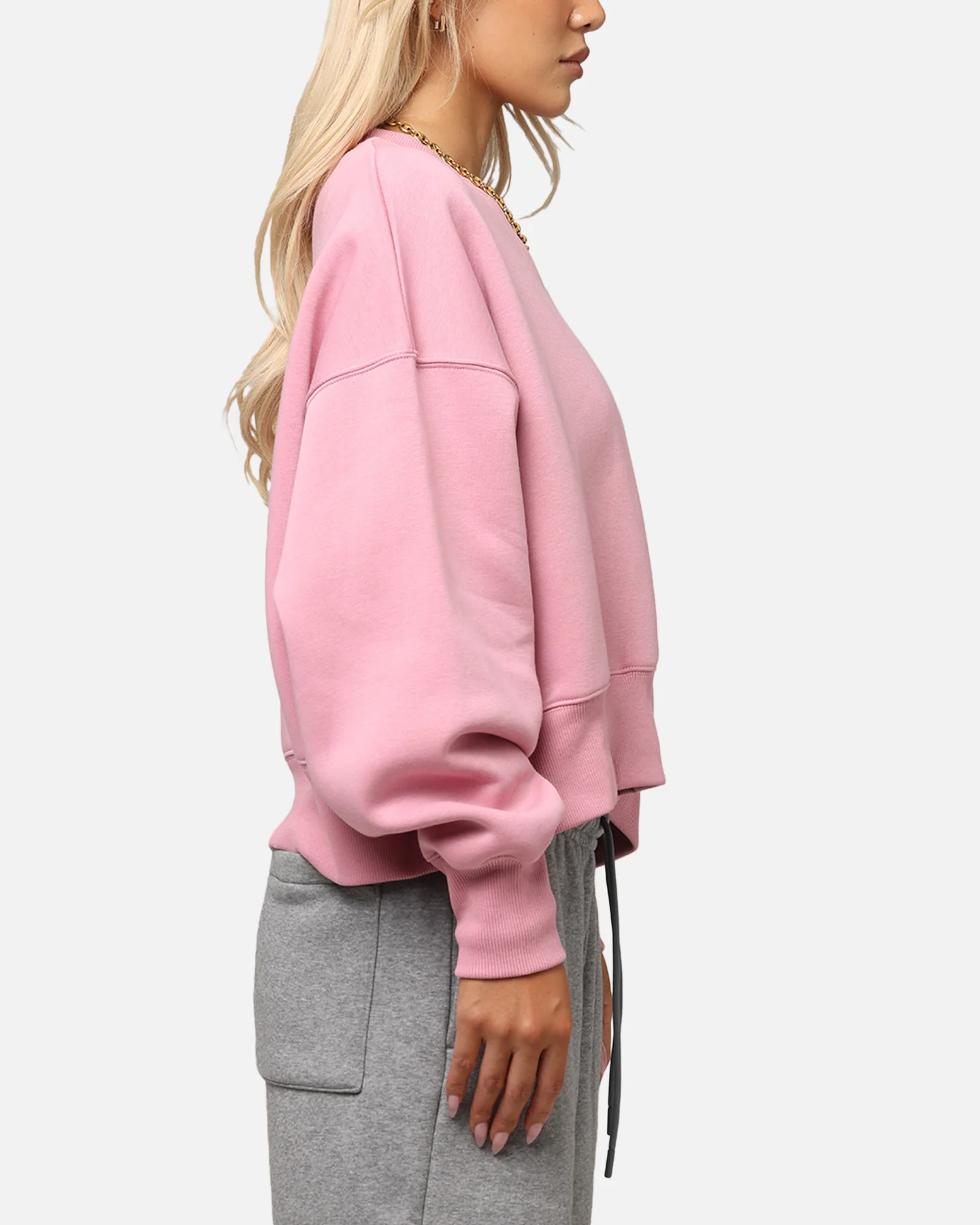 Nike Women's Sportswear Phoenix Fleece Crewneck Pink - Image 4