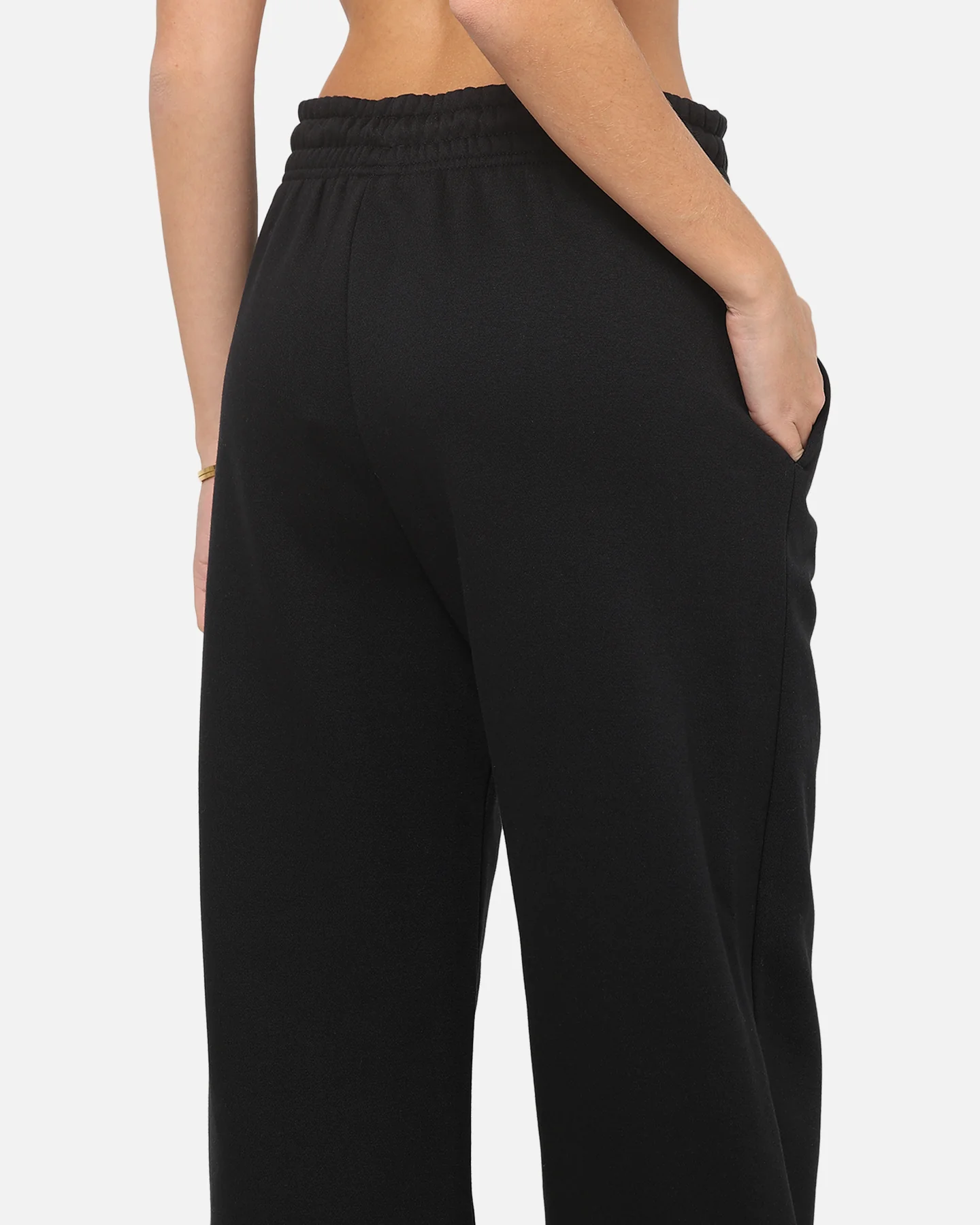 Nike Women's Sportswear Phoenix Fleece High Waisted Wide Leg Sweat Pants Black/Sail - Image 4