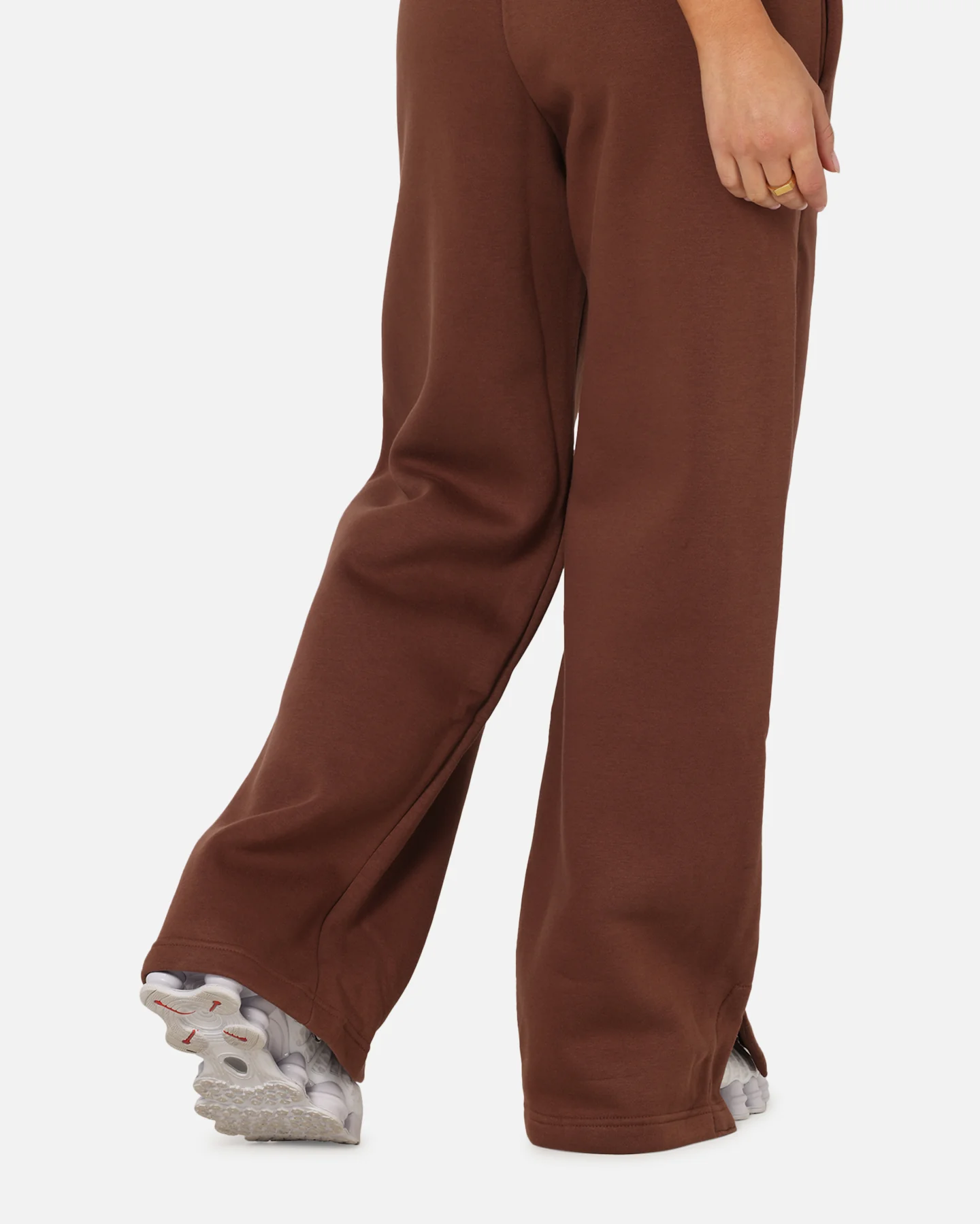 Nike Women's Sportswear Phoenix Fleece High Waisted Wide Leg Sweat Pants Fauna Brown/Sail - Image 4