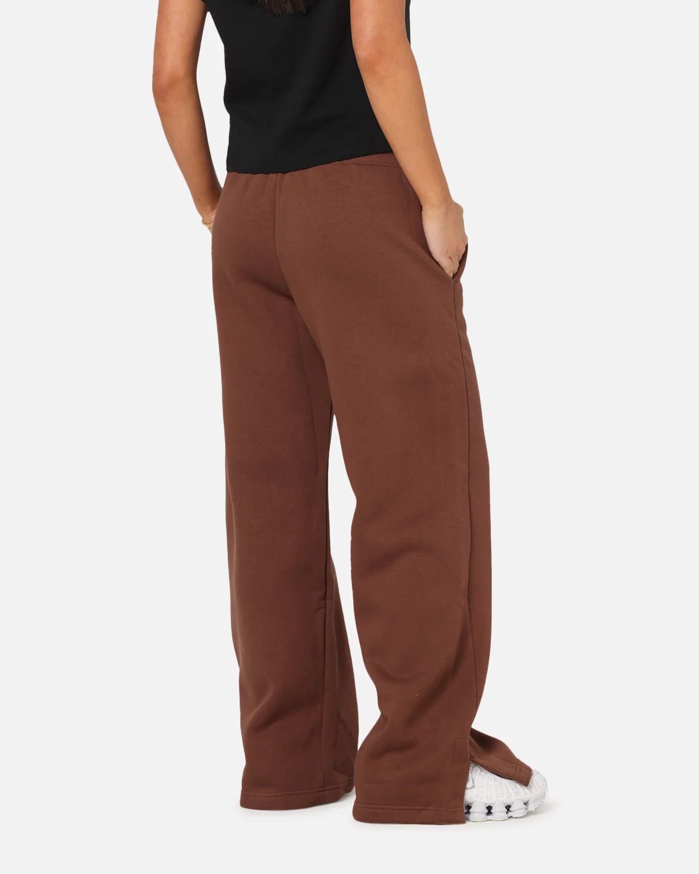 Nike Women's Sportswear Phoenix Fleece High Waisted Wide Leg Sweat Pants Fauna Brown/Sail - Image 6