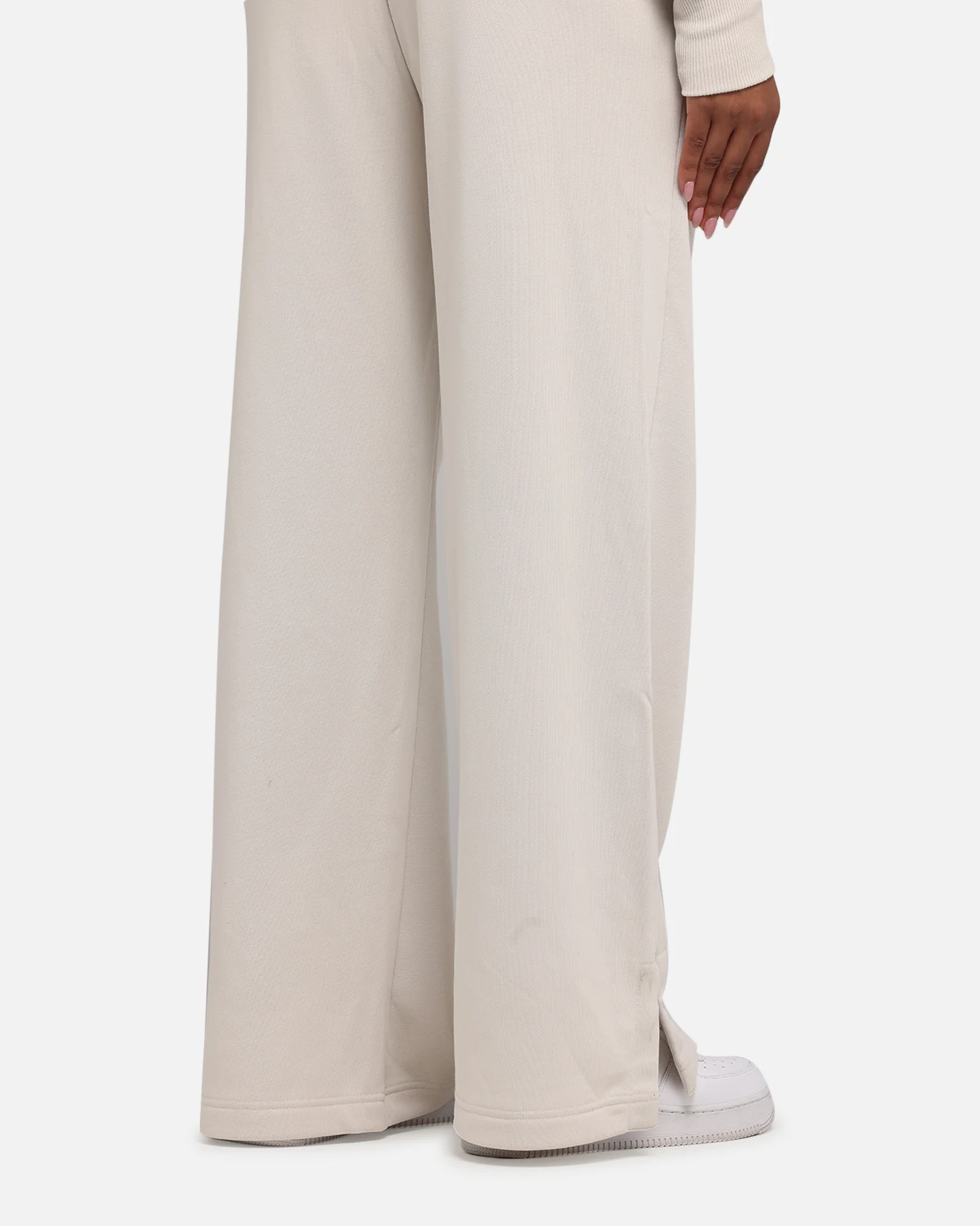 Nike Women's Sportswear Phoenix Fleece High Waisted Wide Leg Sweat Pants Lt Orewood Brown/Sail - Image 4