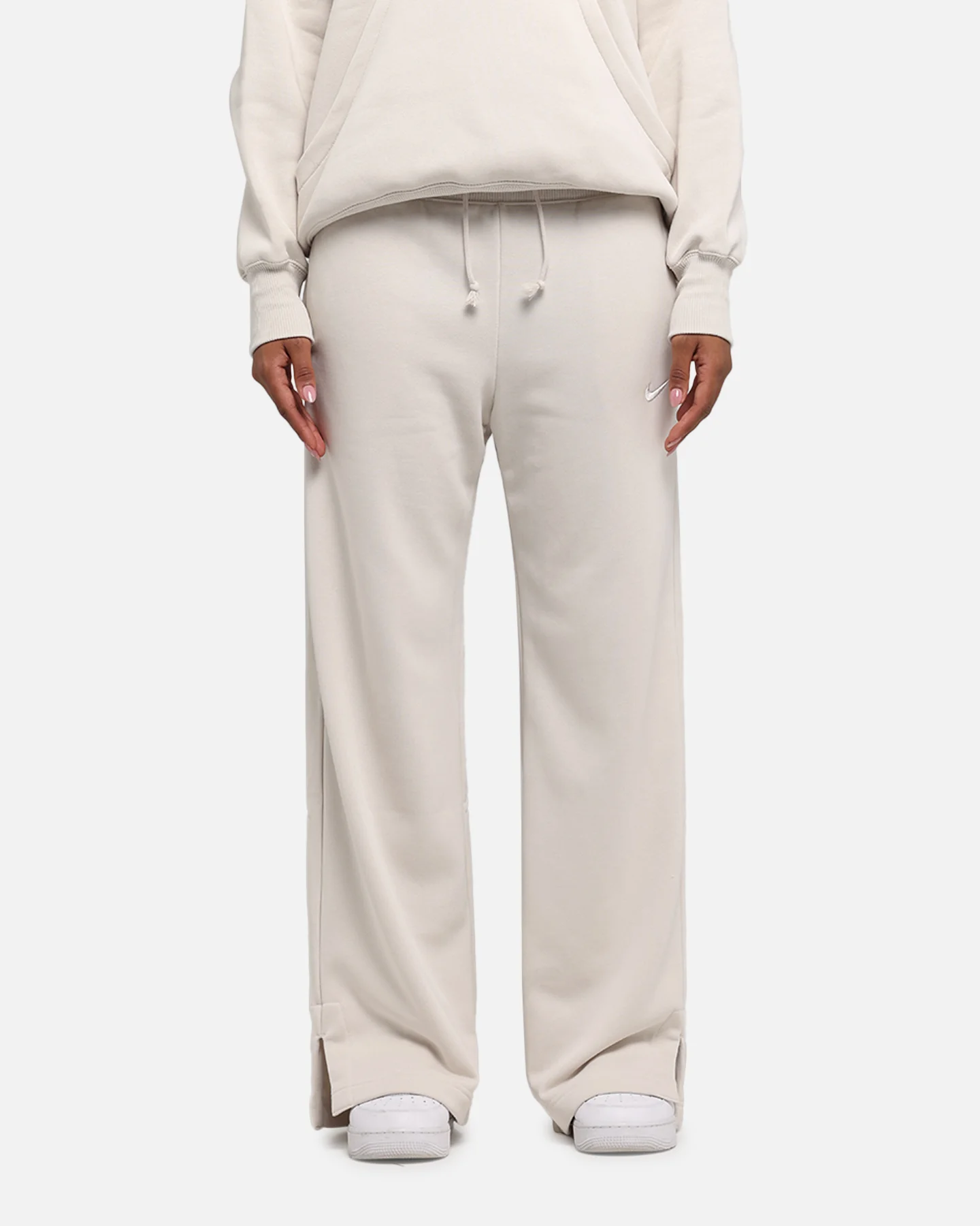 Nike Women's Sportswear Phoenix Fleece High Waisted Wide Leg Sweat Pants Lt Orewood Brown/Sail - Image 6