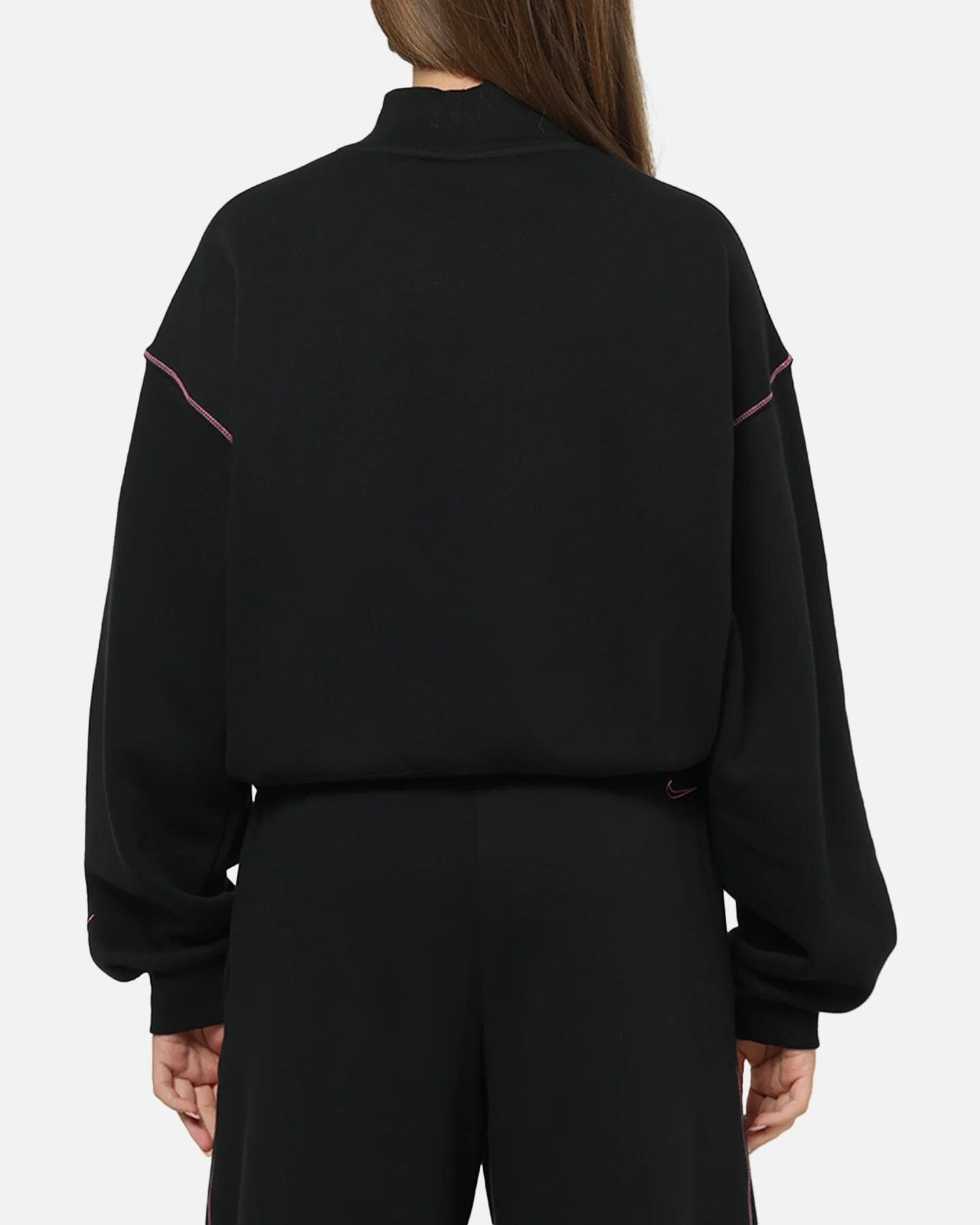 Nike Women's Sportswear Phoenix Fleece Mock-Neck Crewneck Black - Image 3
