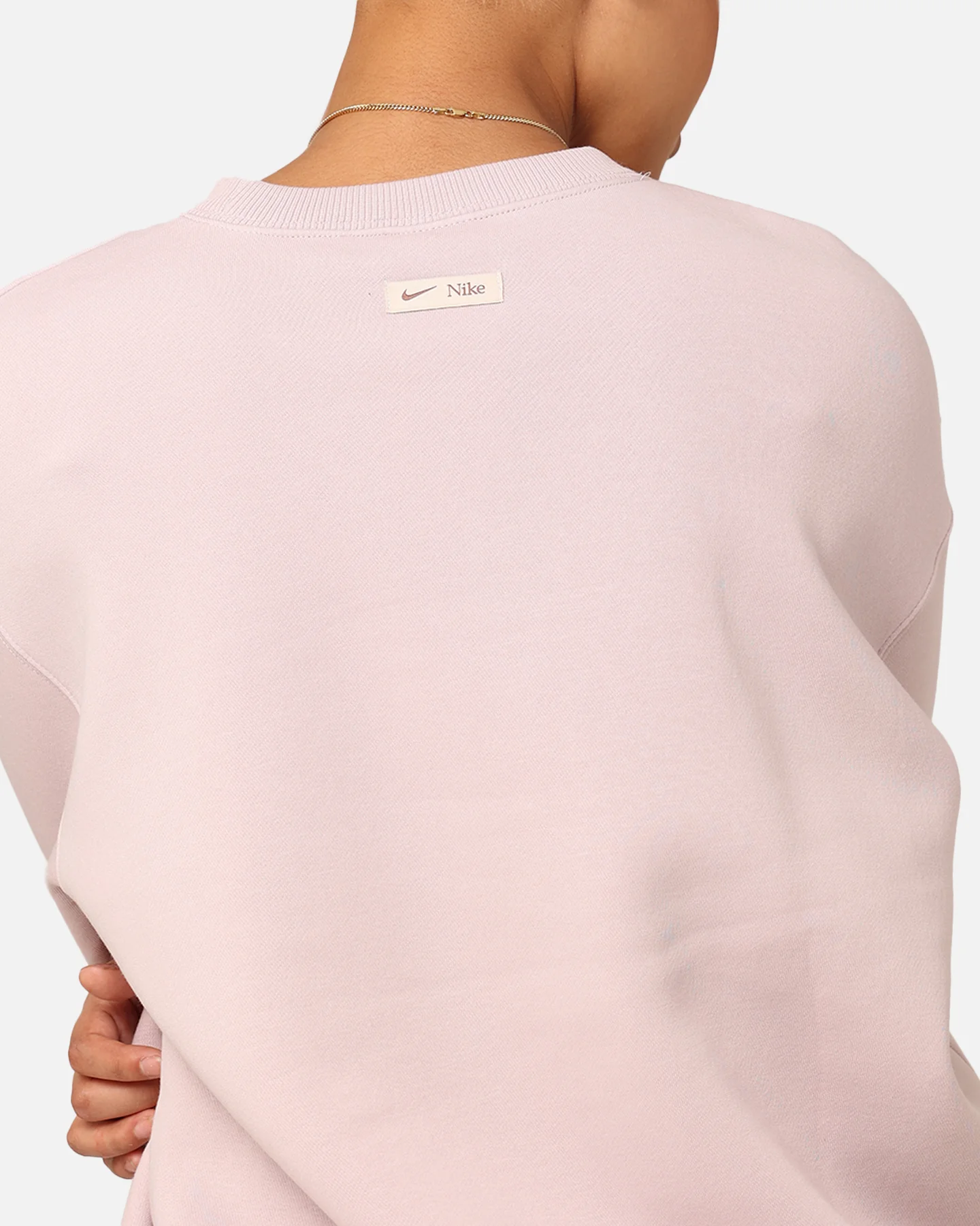 Nike Women's Sportswear Phoenix Fleece Oversized Logo Crewneck Platinum Violet/Light Orewood Brown/Smokey Mauve - Image 6