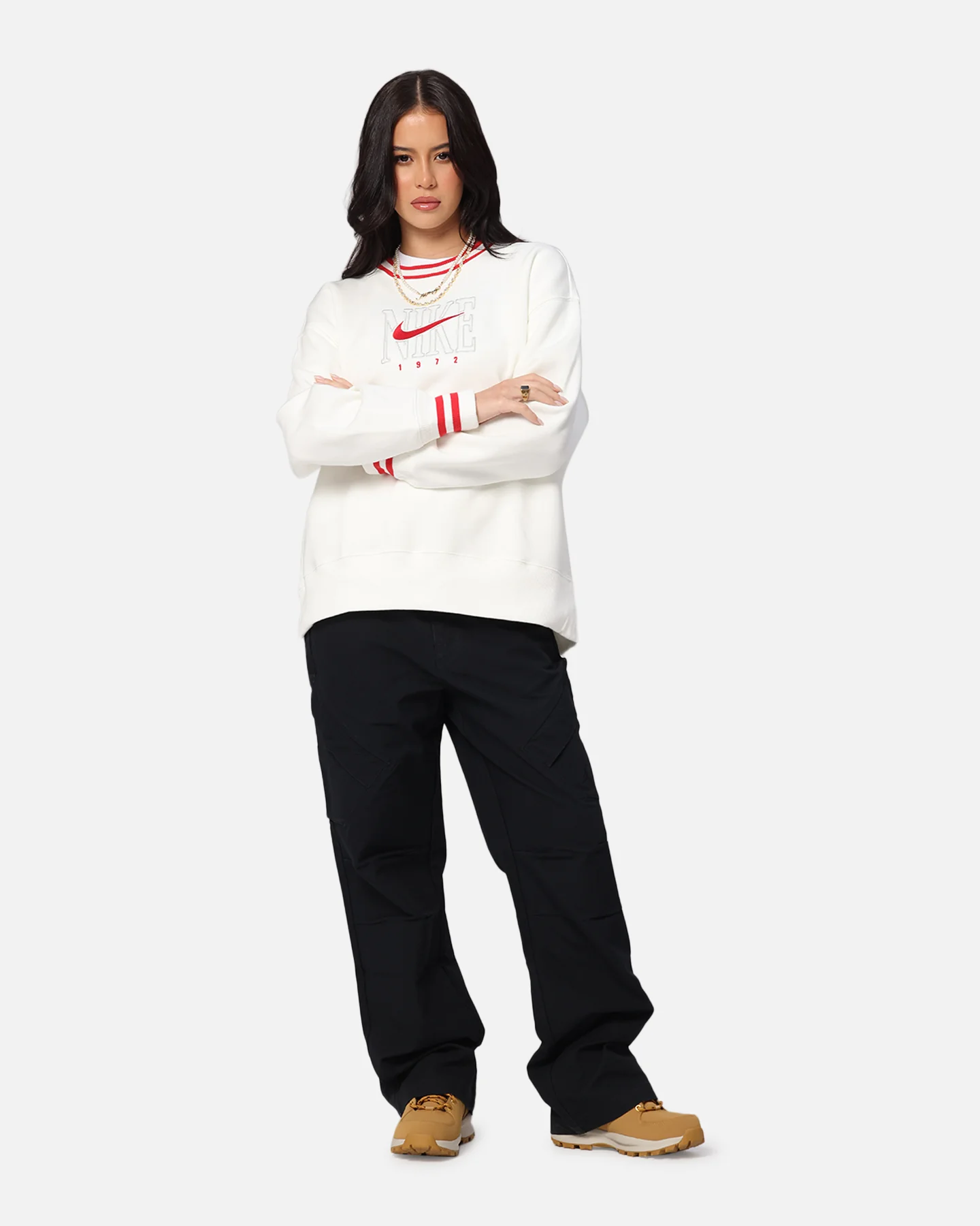 Nike Women's Sportswear Phoenix Oversized Graphic Fleece Sweatshirt Sail - Image 2