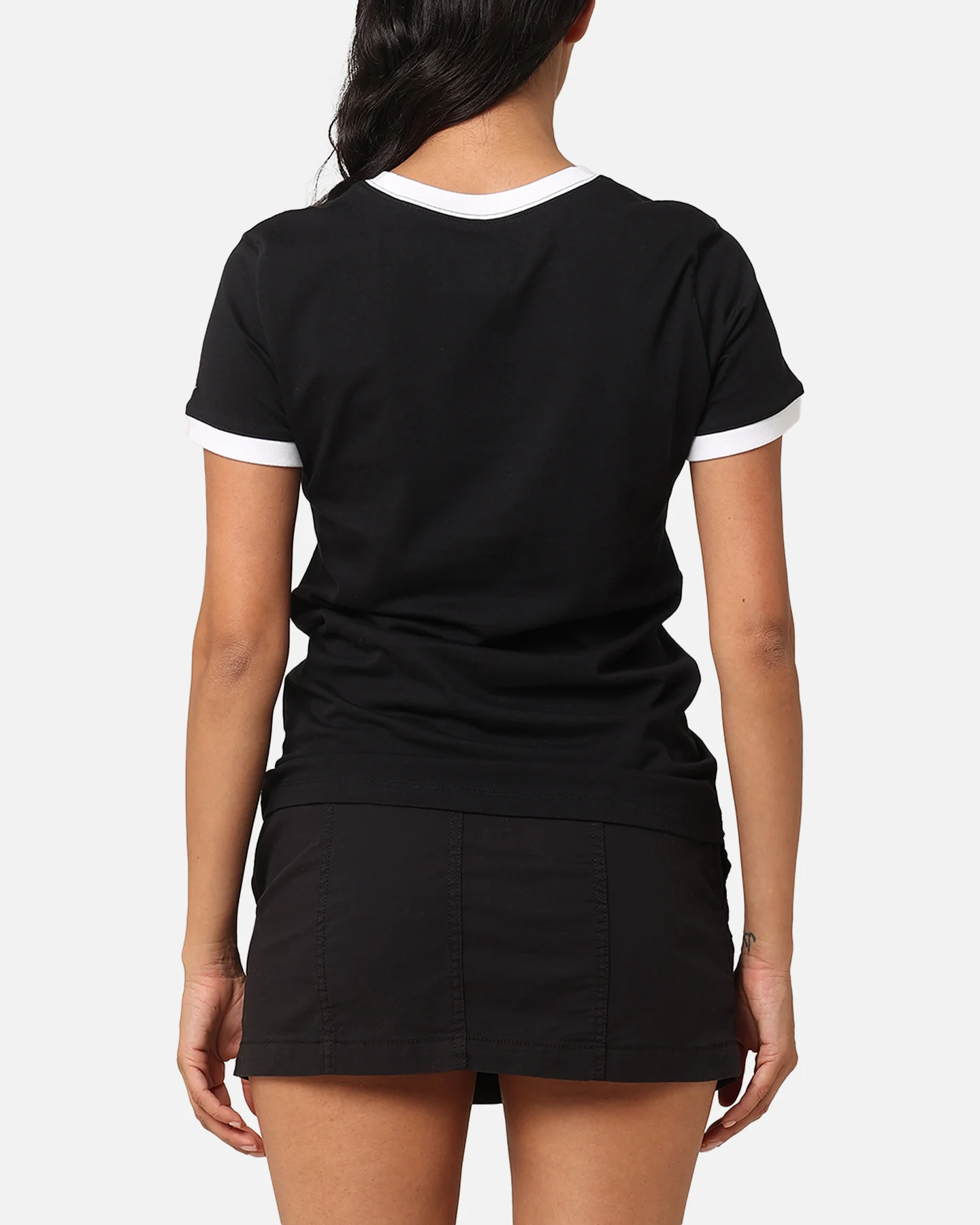 Nike Women's Sportswear Ringer T-Shirt Black/White - Image 2
