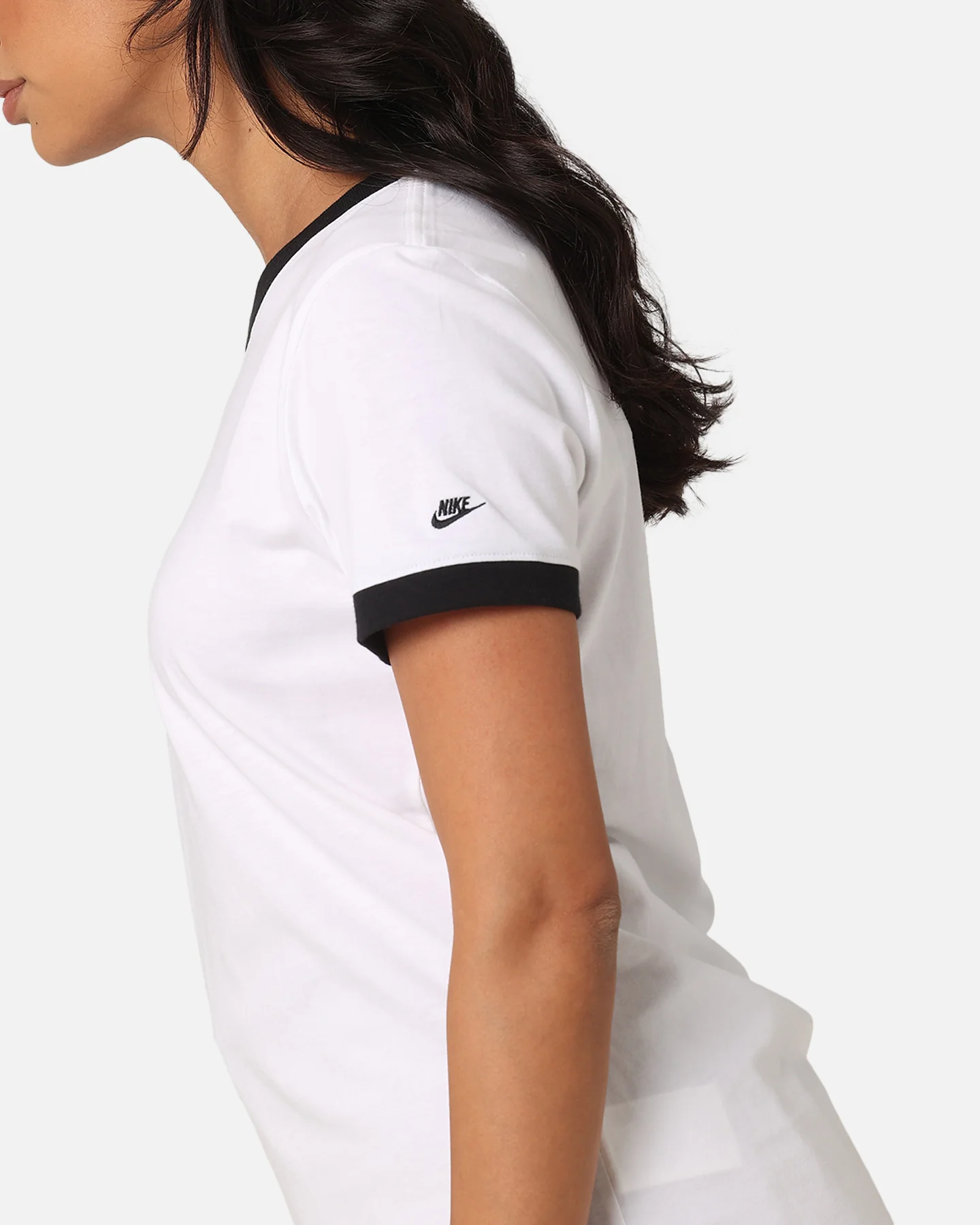 Nike Women's Sportswear Ringer T-Shirt White/Black - Image 6