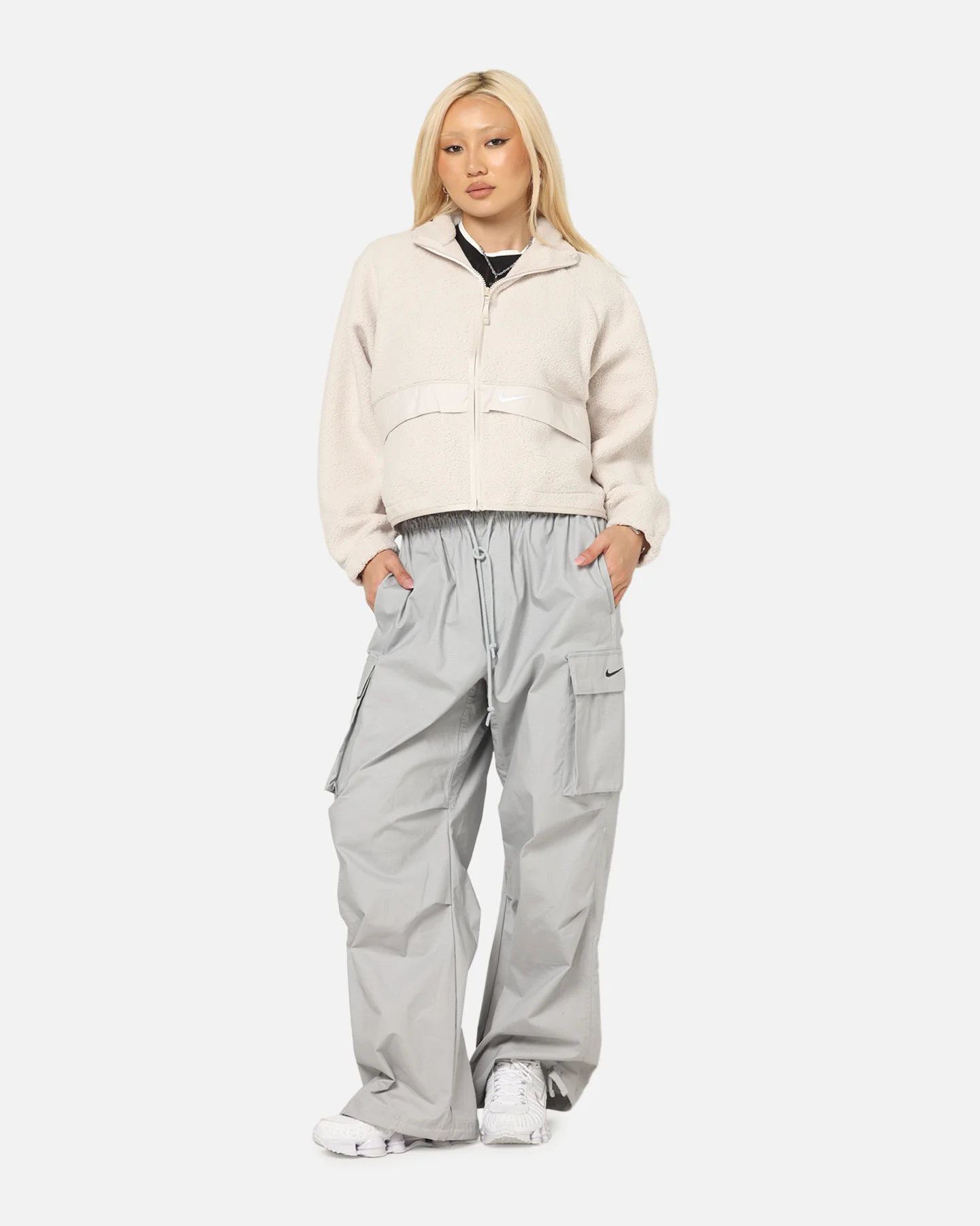 Nike Women's Sportswear Sherpa Jacket Lt Orewood Brown - Image 2