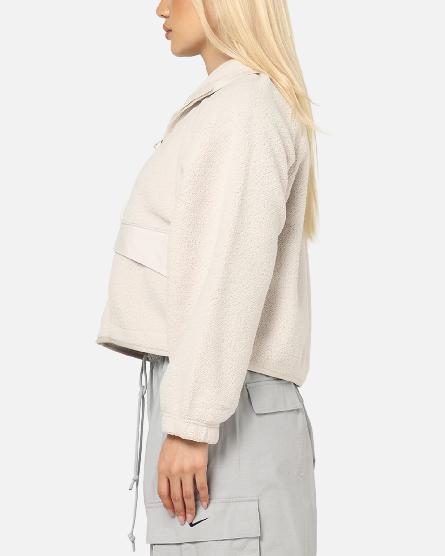 Nike Women's Sportswear Sherpa Jacket Lt Orewood Brown - Image 5