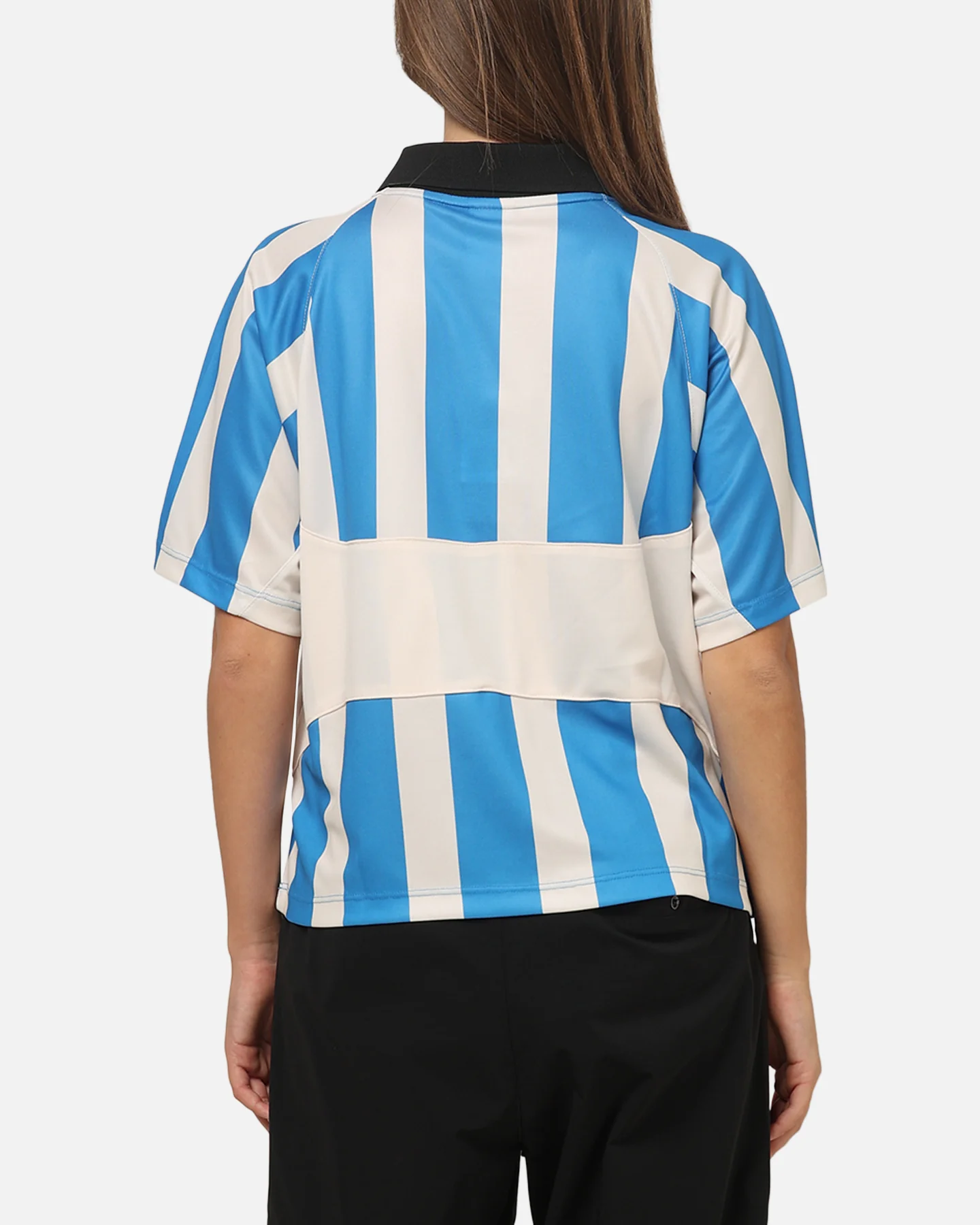 Nike Women's Sportswear Street Oversized Striped Jersey Blue/White - Image 3