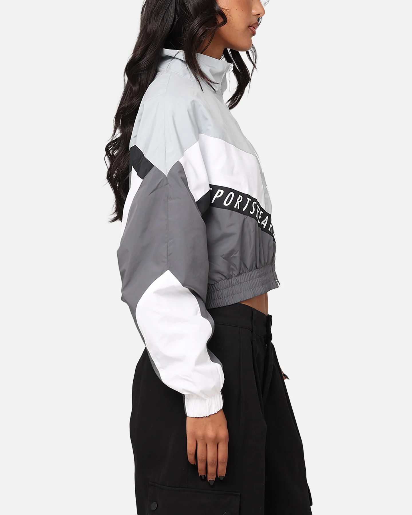 Nike Women's Sportswear Woven Street Jacket Iron Grey/Light Pumice/White - Image 3