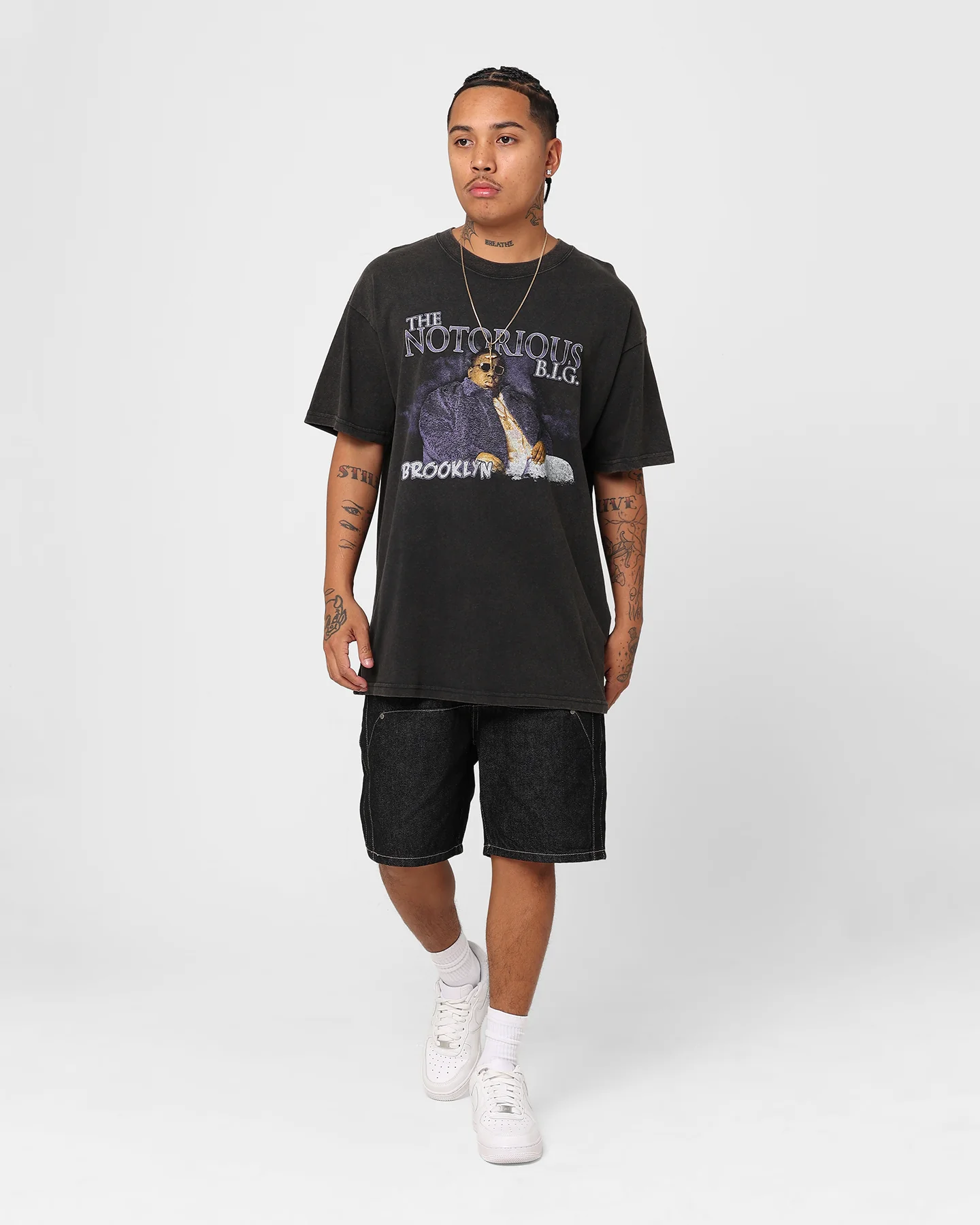 Notorious B.I.G King Of Brooklyn T-Shirt Black Wash - Image 2