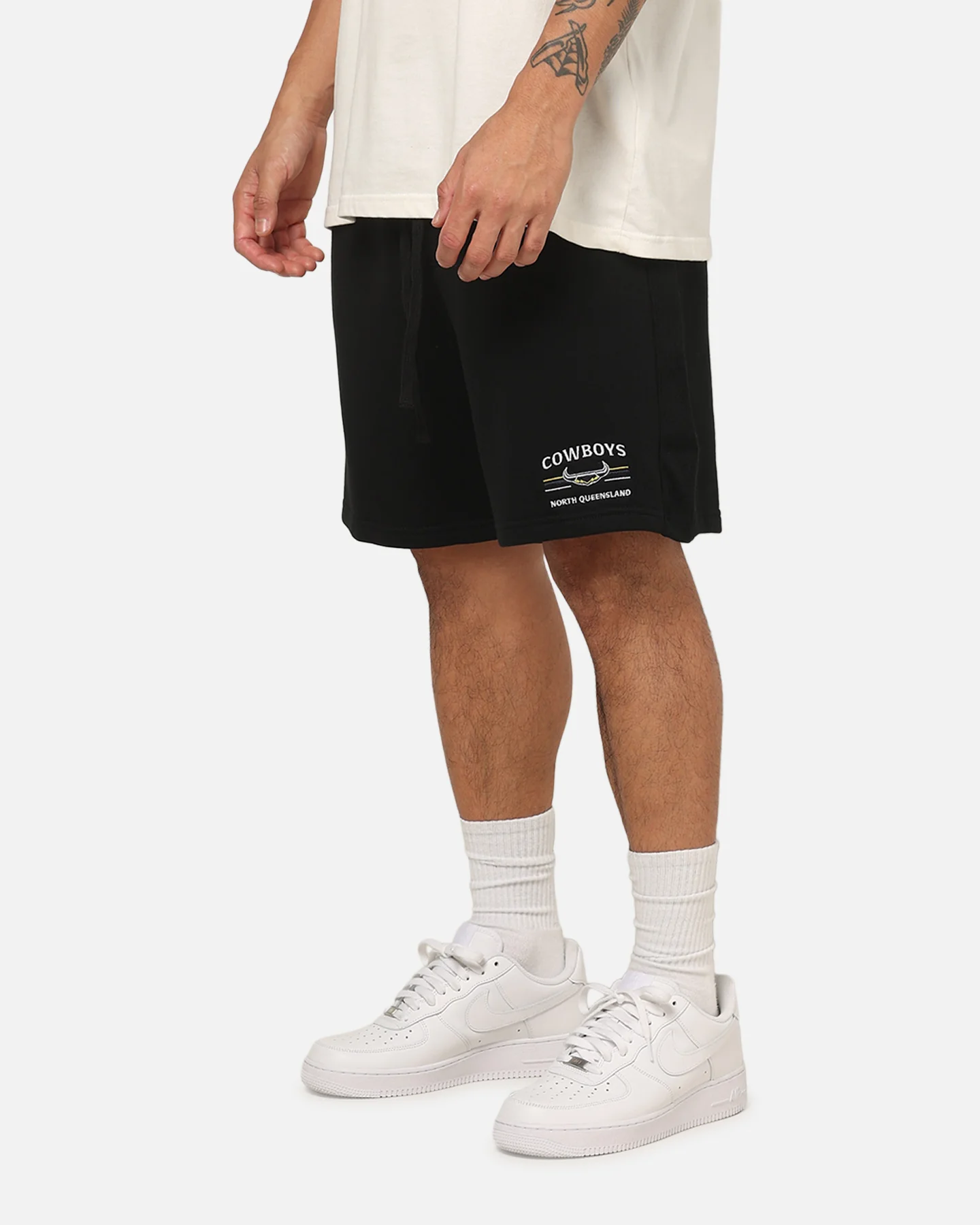 Bleacher Athletic North Queensland Cowboys NRL 1908 Track Shorts Black - Image 6