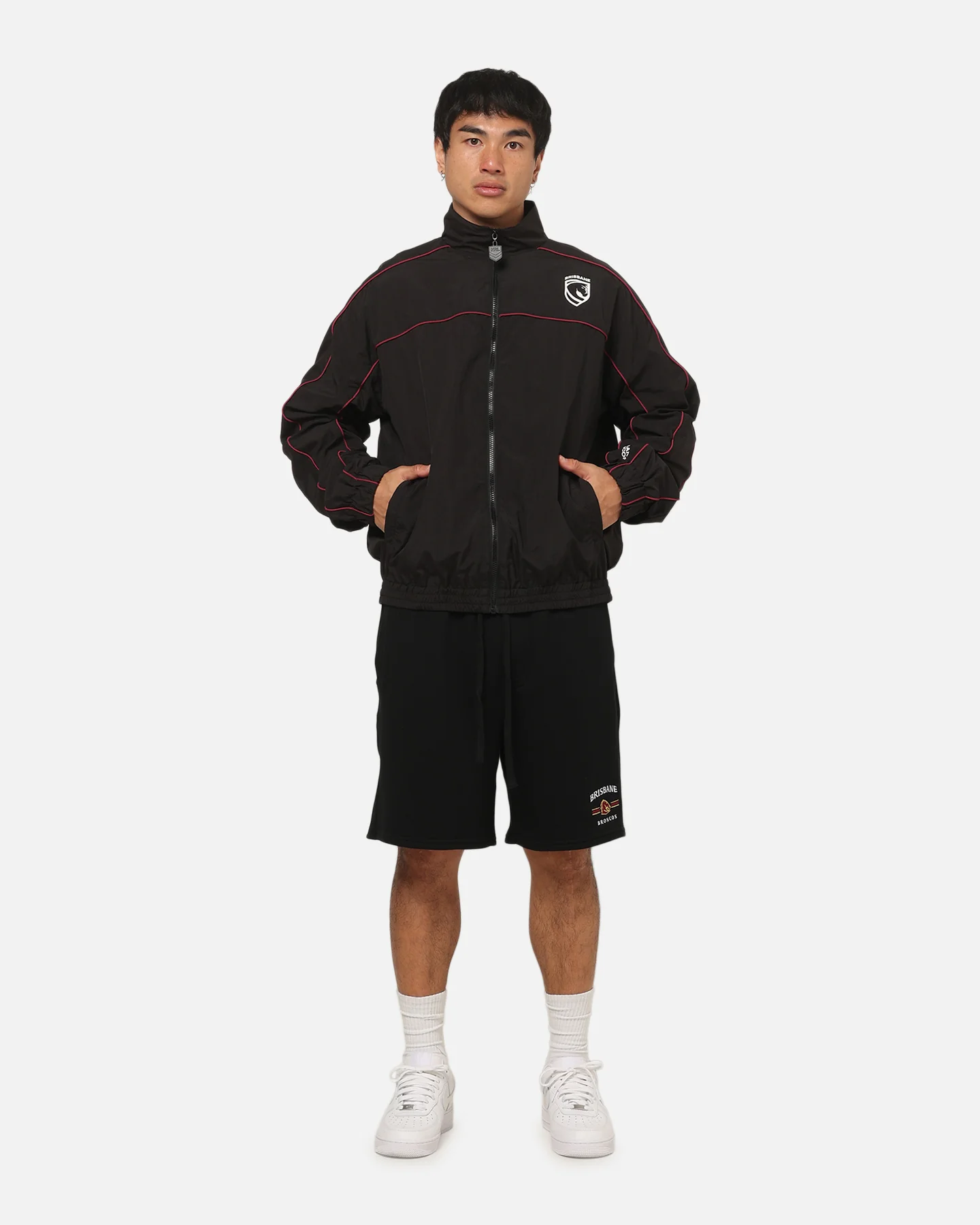 Bleacher Athletic Brisbane Broncos NRL 1908 Track Shorts Black - Image 2