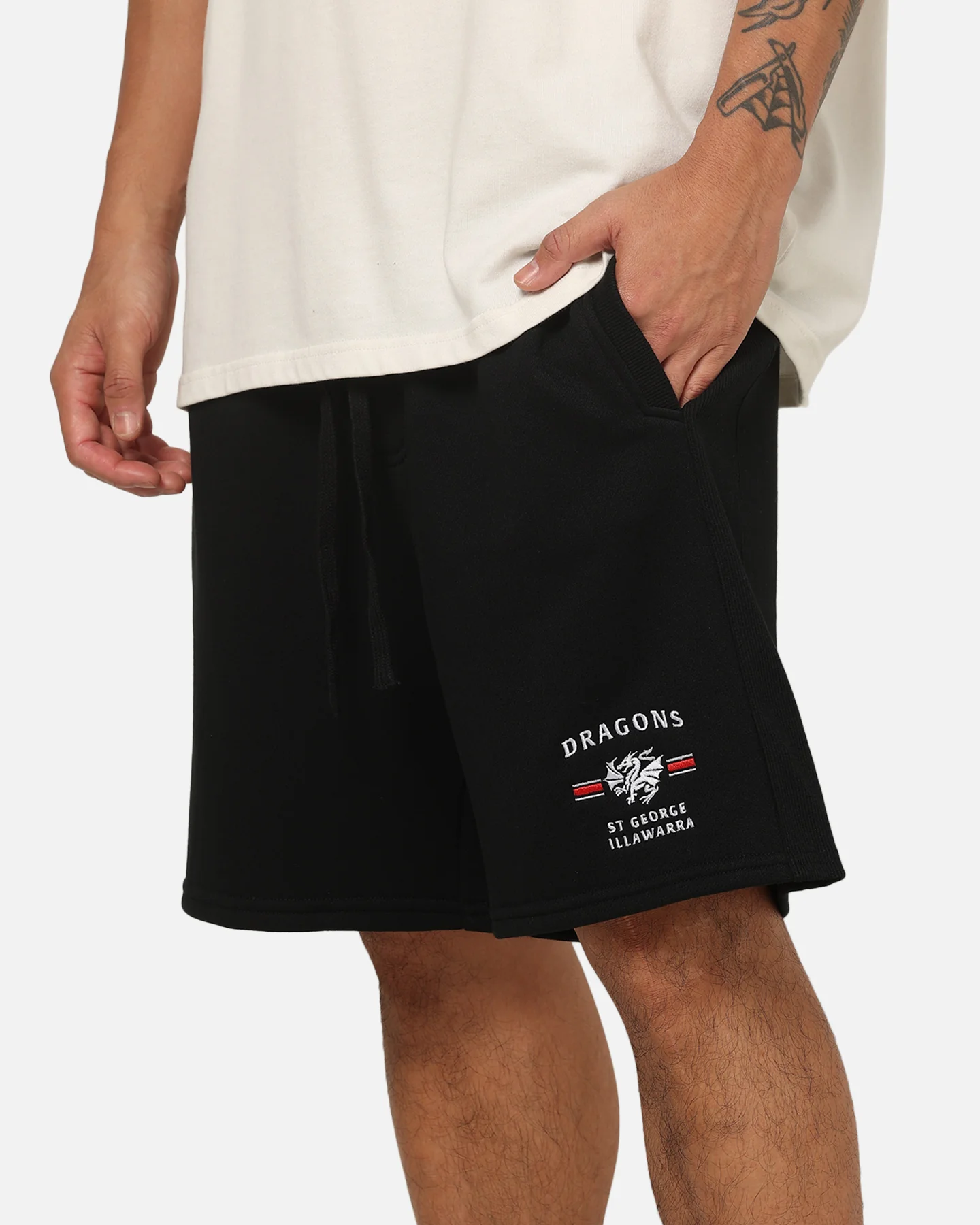Bleacher Athletic St. George Illawarra Dragons NRL 1908 Track Shorts Black - Image 3