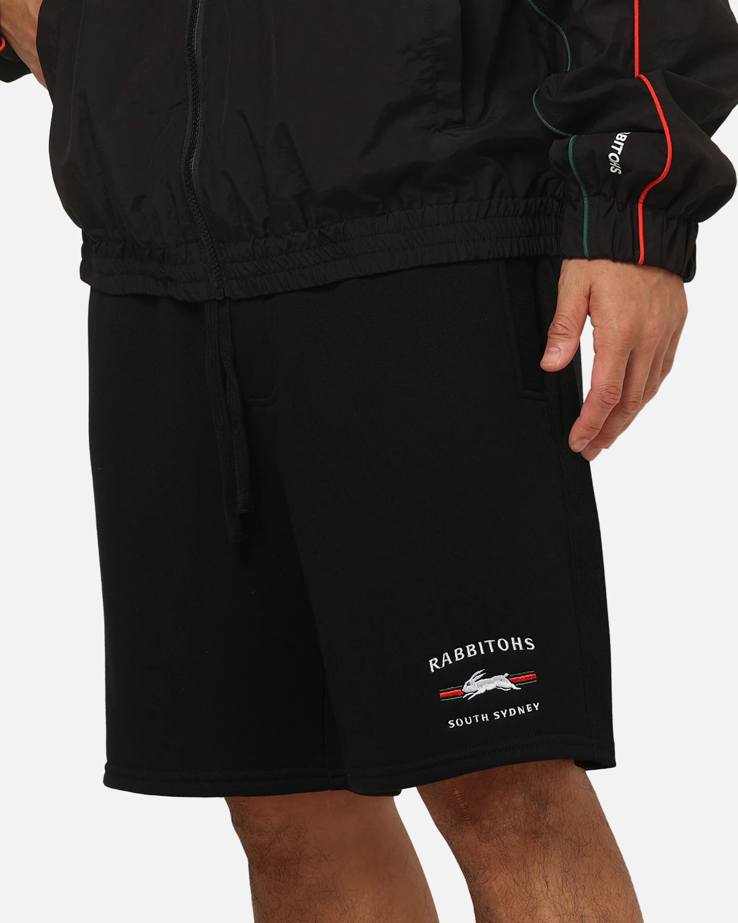 Bleacher Athletic South Sydney Rabbitohs NRL 1908 Track Shorts Black - Image 3