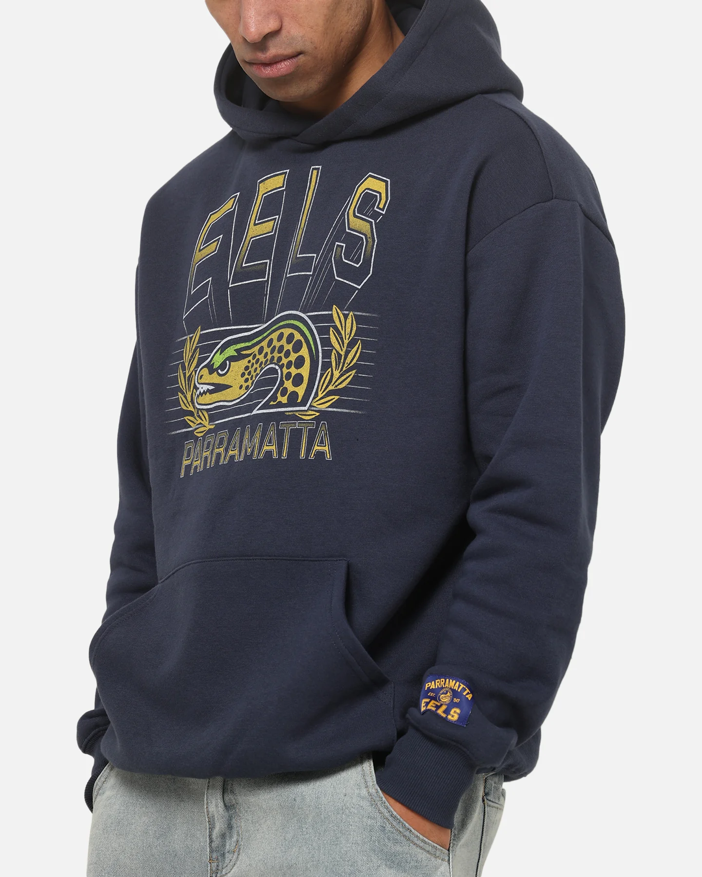 Bleacher Athletic Parramatta Eels NRL Adult Club Wreath Hoodie Navy - Image 6