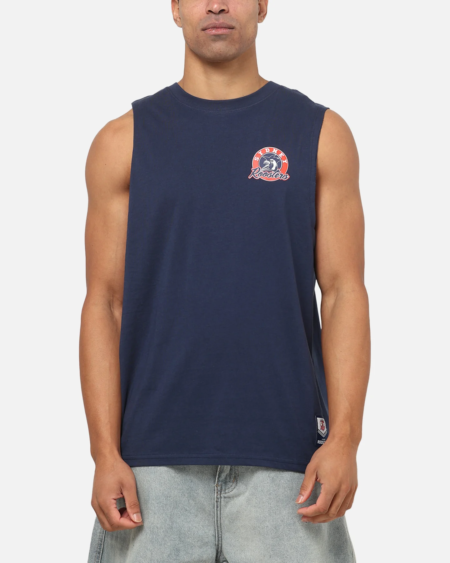 Bleacher Athletic Sydney Roosters NRL Adult Muscle T-Shirt Navy - Image 2