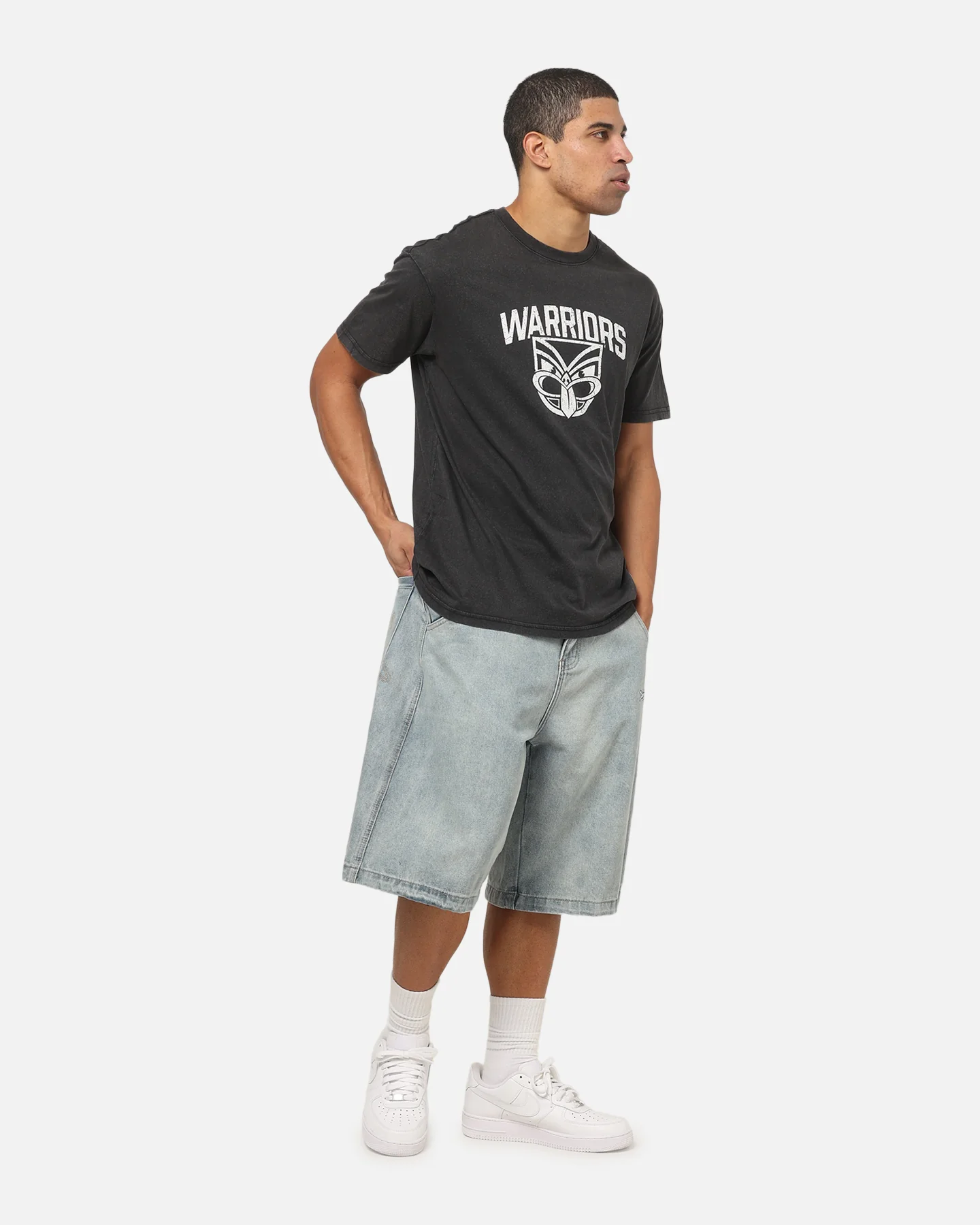 Bleacher Athletic New Zealand Warriors NRL Washed T-Shirt Black - Image 2