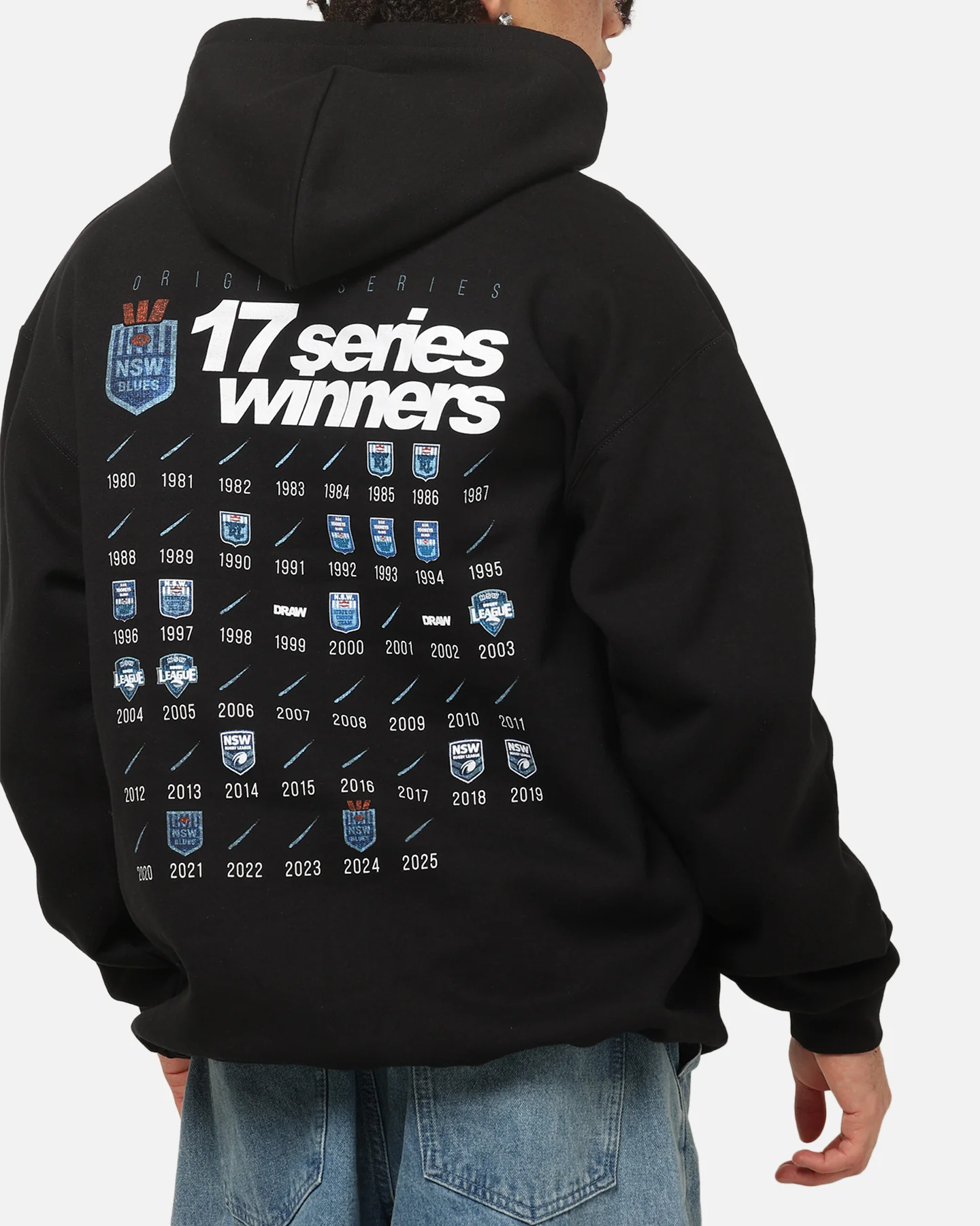 Mitchell & Ness New South Wales Blues 17 X Series Vintage Hoodie Black - Image 8
