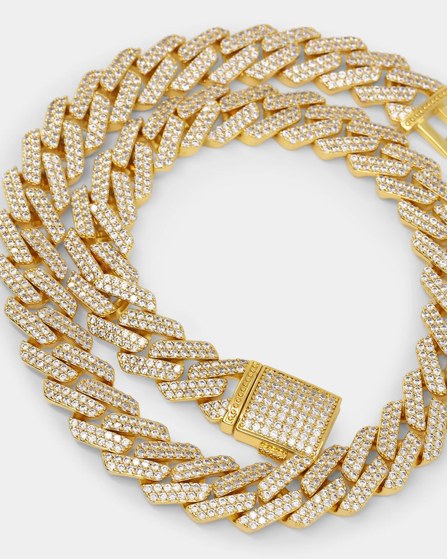 NXS 18" 14mm Iced Interlink Chain Iced Gold - Image 6