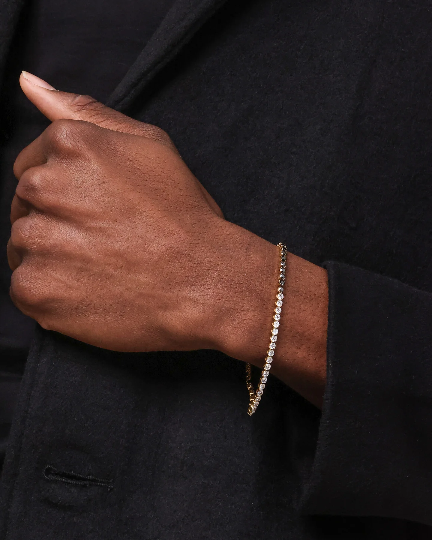 NXS 3mm Tennis Gradient Bracelet Black/White - Image 3