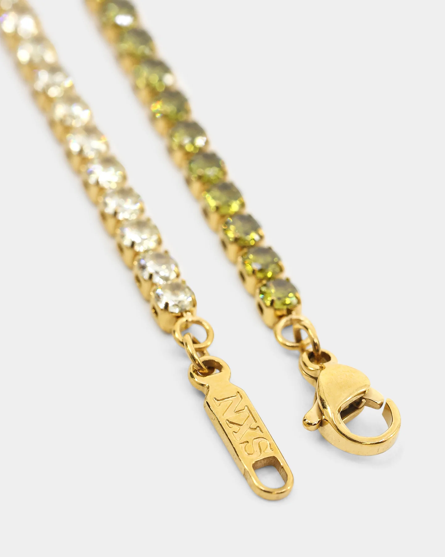 NXS 3mm Tennis Gradient Bracelet Green/Gold - Image 7