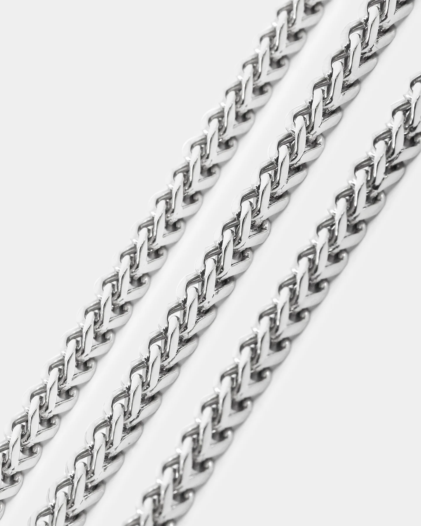 NXS 4mm Franco Necklace White Gold - Image 5