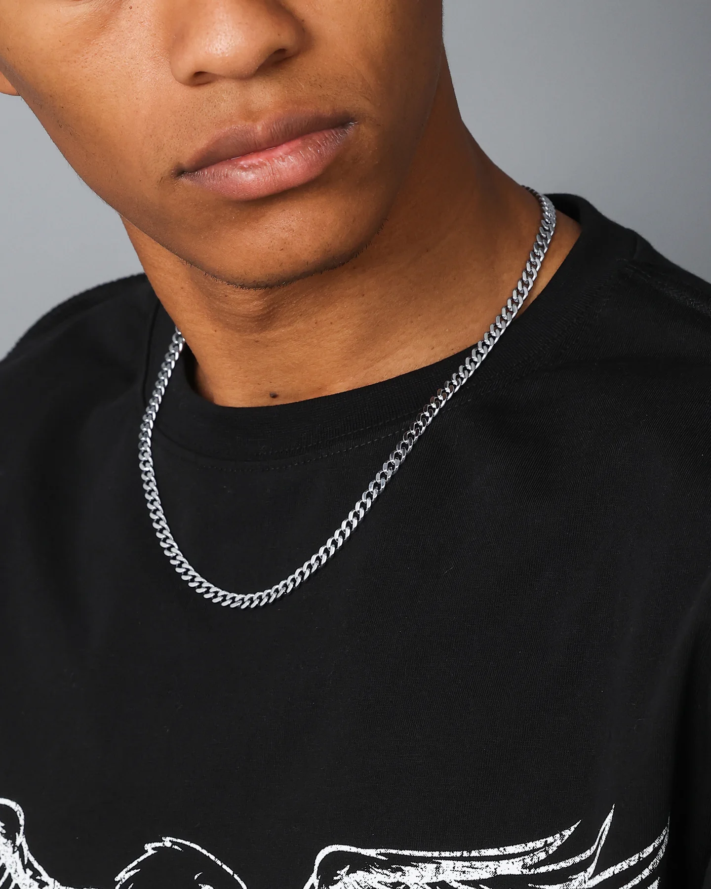 NXS 5mm Cuban Link Chain White Gold - Image 4
