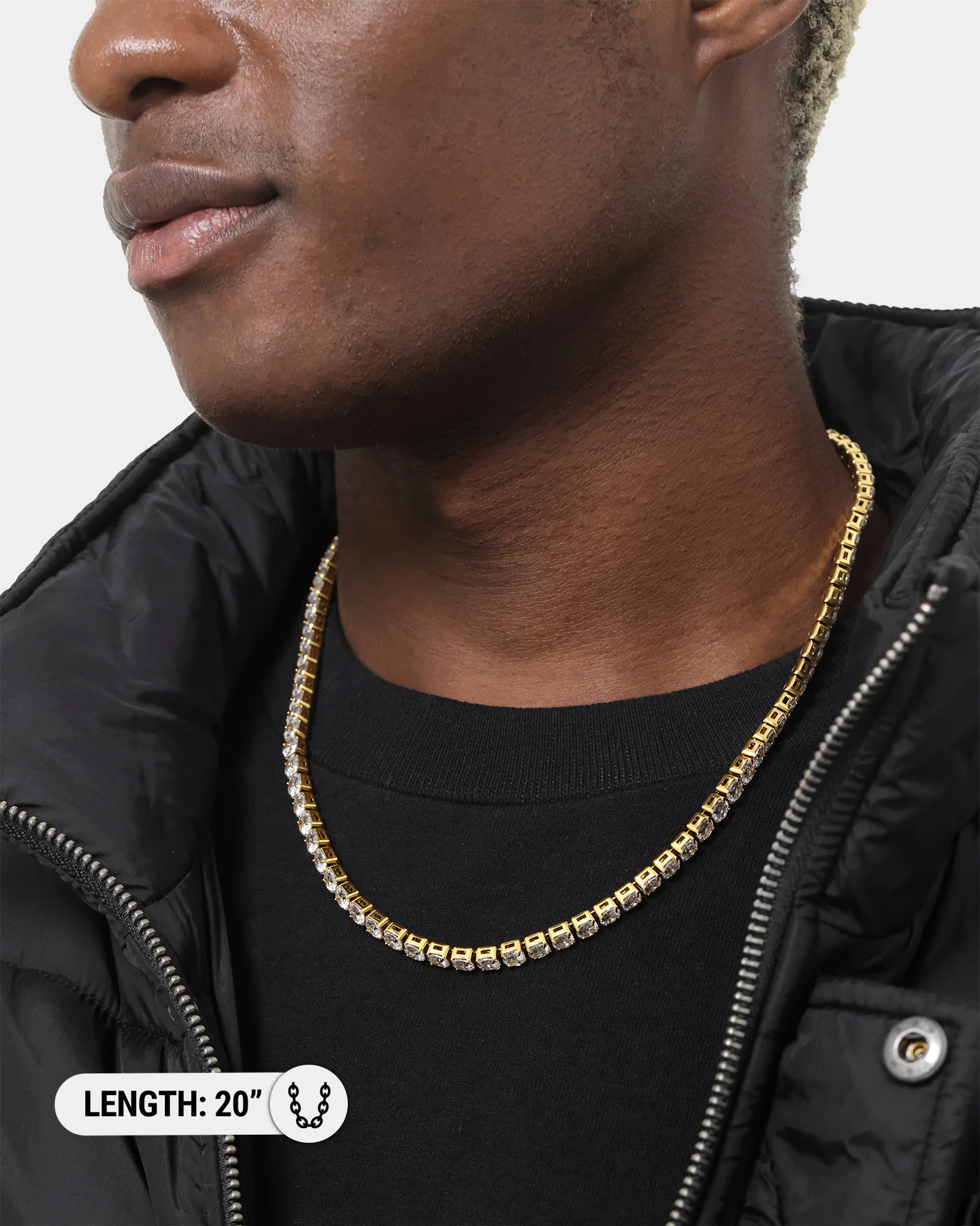 NXS 5MM Tennis Chain Gold - Image 3