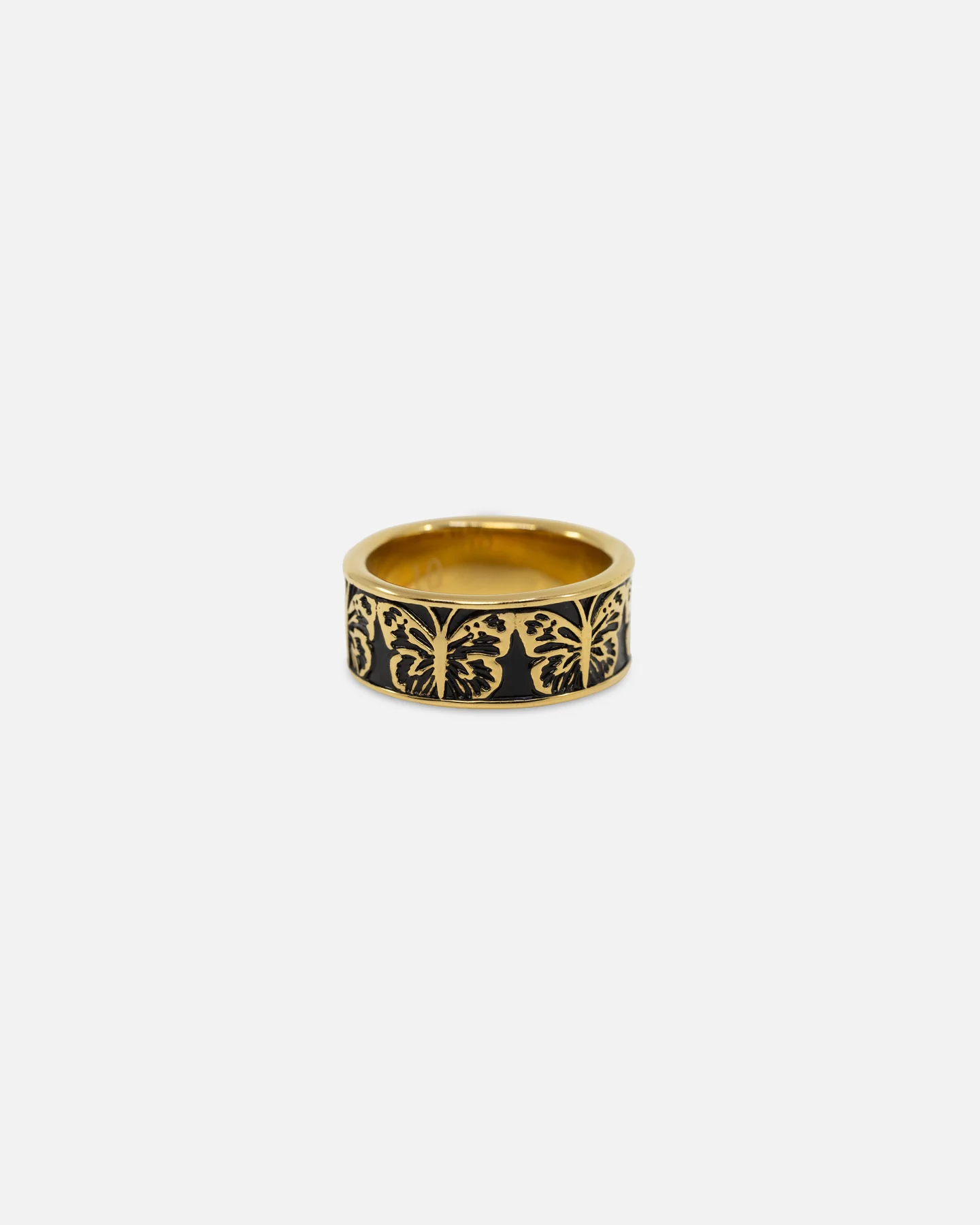 NXS Butterfly Band Ring Gold/Black - Image 3