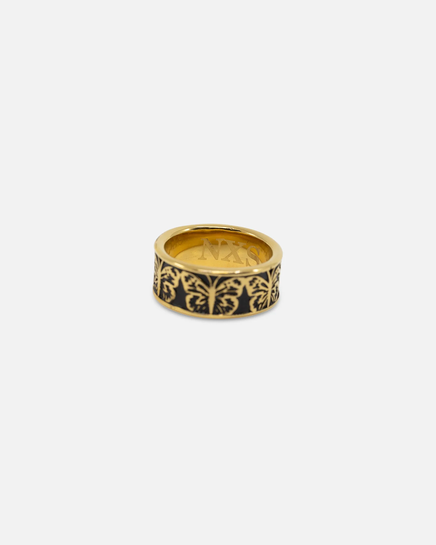 NXS Butterfly Band Ring Gold/Black - Image 6