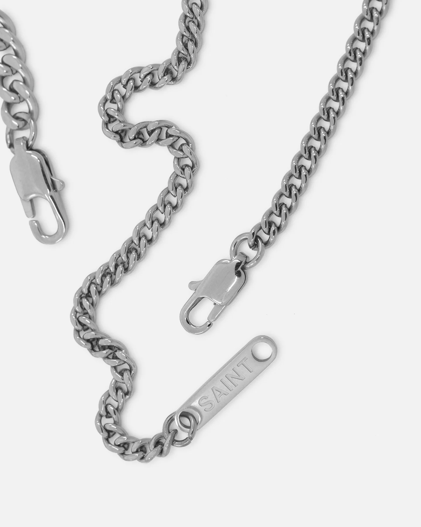 Saint Morta Duo Cuban Chain Set White Gold - Image 8