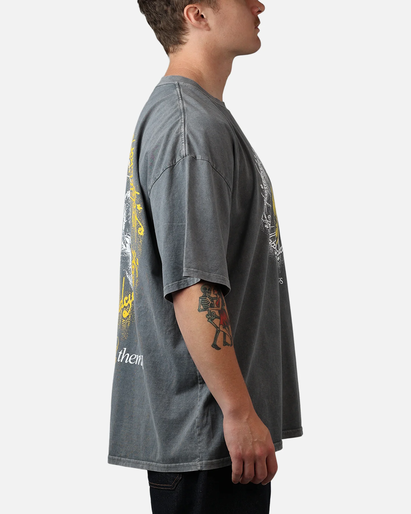 73Studio X Lord Of The Rings One Ring Vintage T-Shirt Washed Charcoal - Image 5
