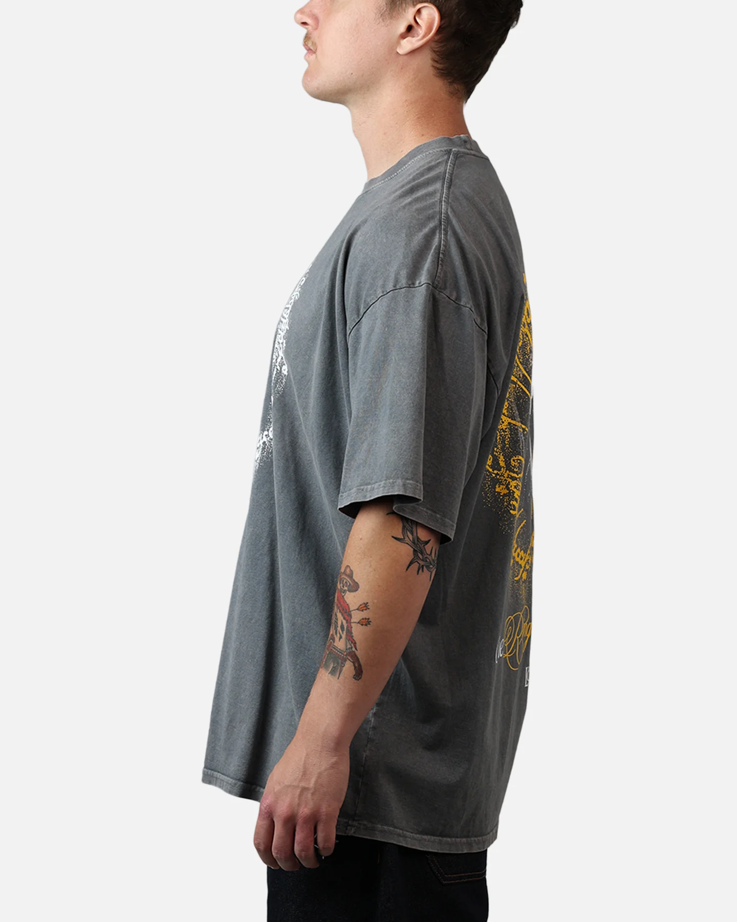 73Studio X Lord Of The Rings One Ring Vintage T-Shirt Washed Charcoal - Image 6