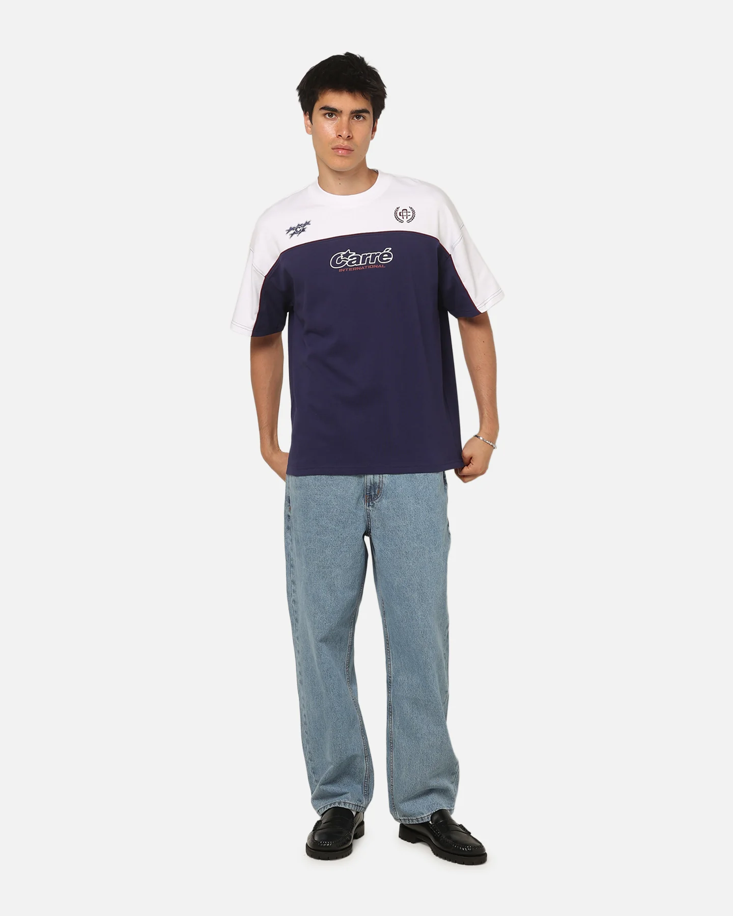 Carre Overdrive T-Shirt Navy/White - Image 2