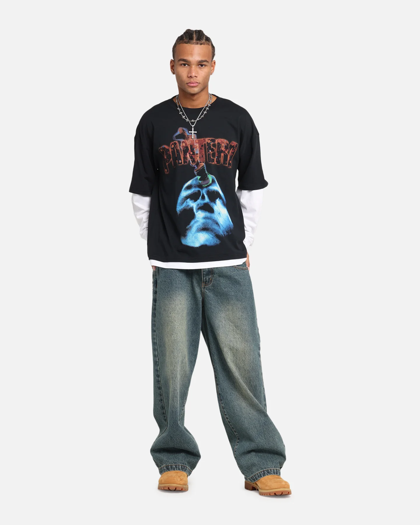 Pantera Pantera Layered Long Sleeve T-Shirt Black Wash - Image 2