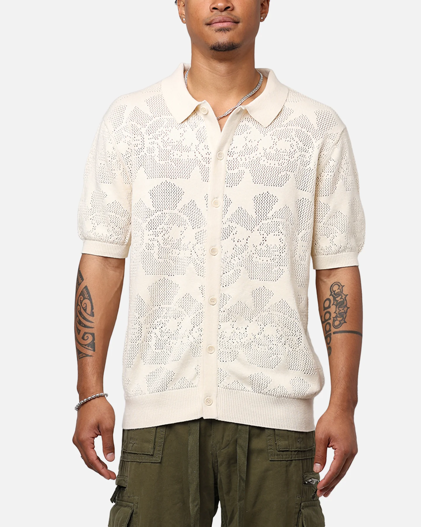 Pas De Mer Skulls Polo Sweater Shirt Sand