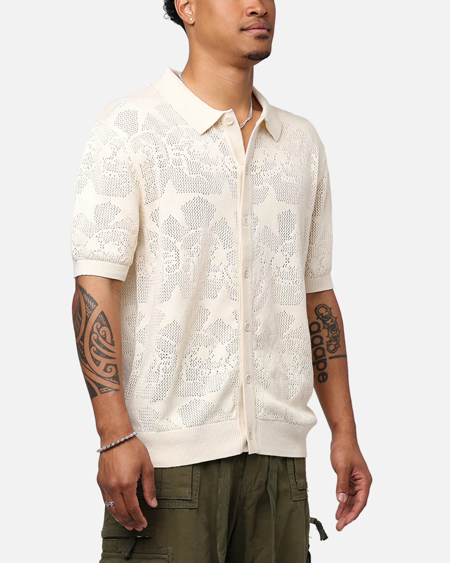 Pas De Mer Skulls Polo Sweater Shirt Sand - Image 6